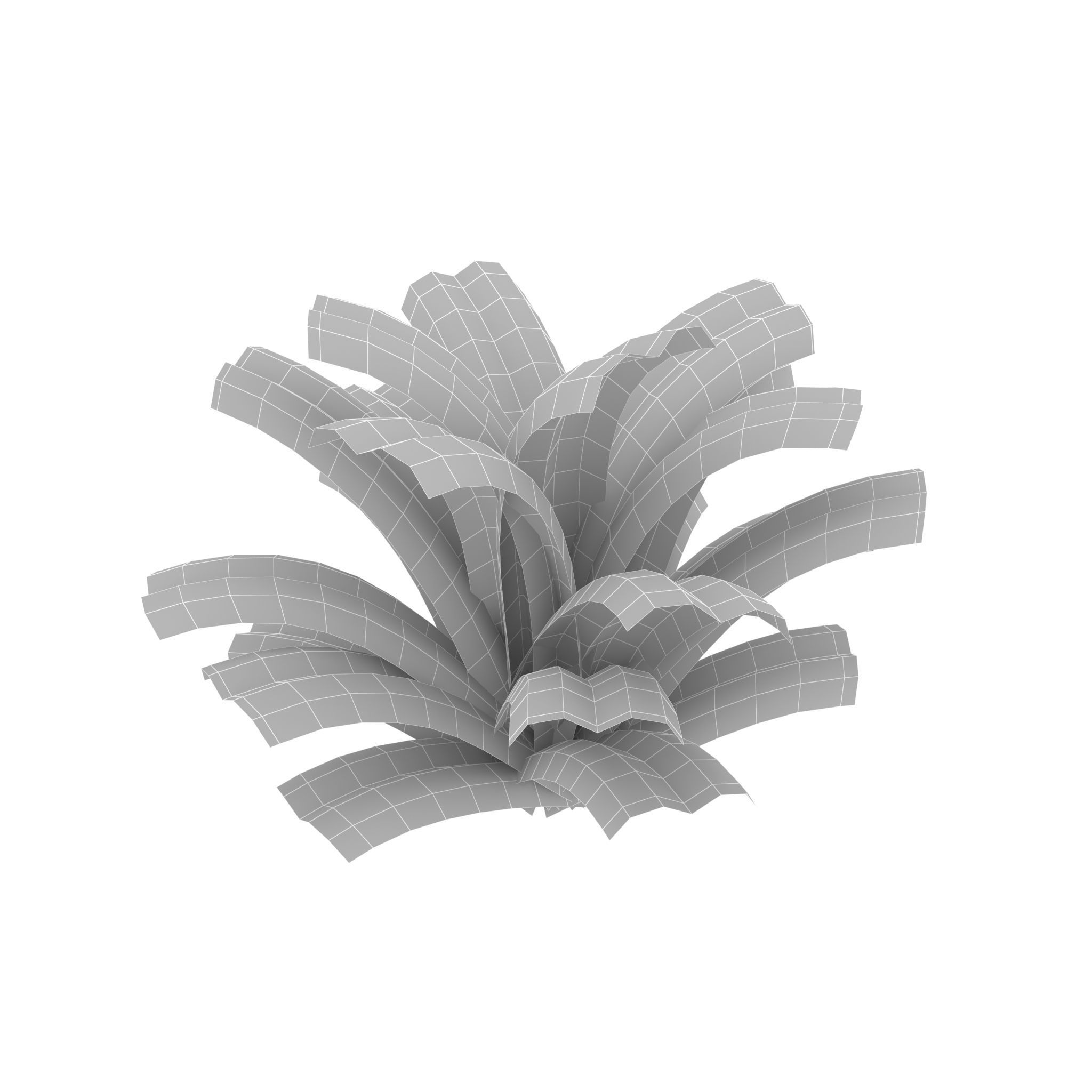 Fern bush 1 Low-poly 3D model_8