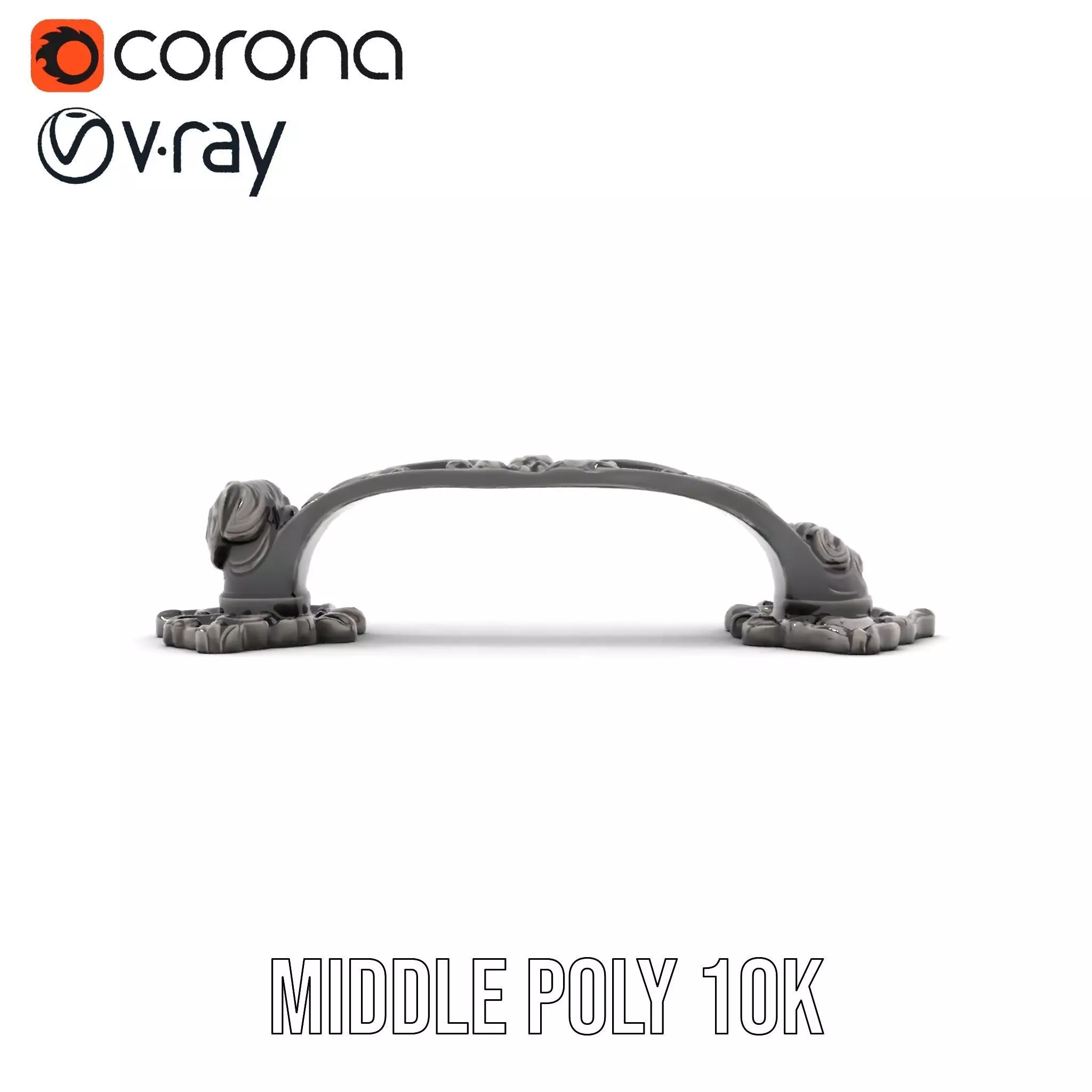 Vintage Ornate Handle model pack Low-poly 3D model_16