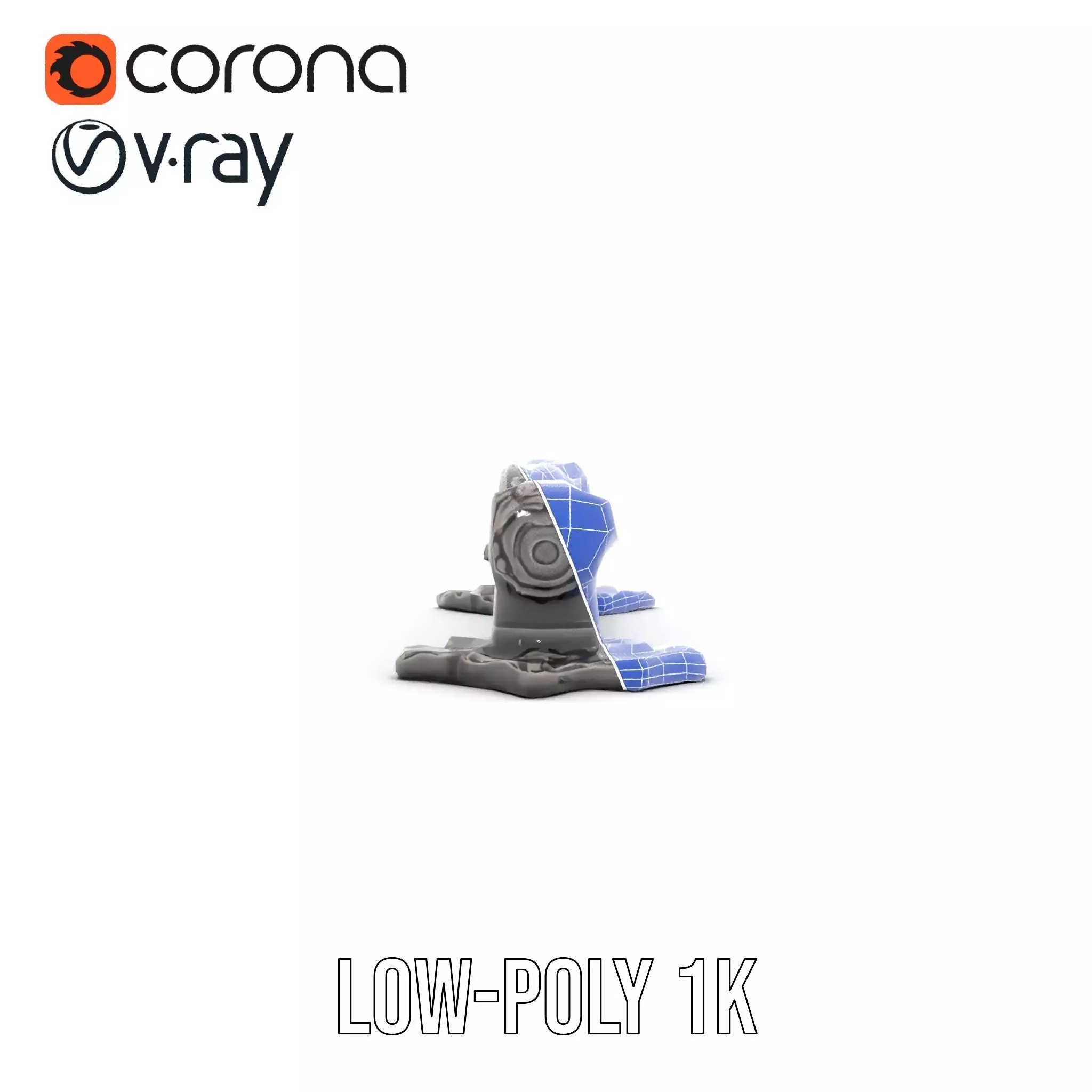 Vintage Ornate Handle model pack Low-poly 3D model_25