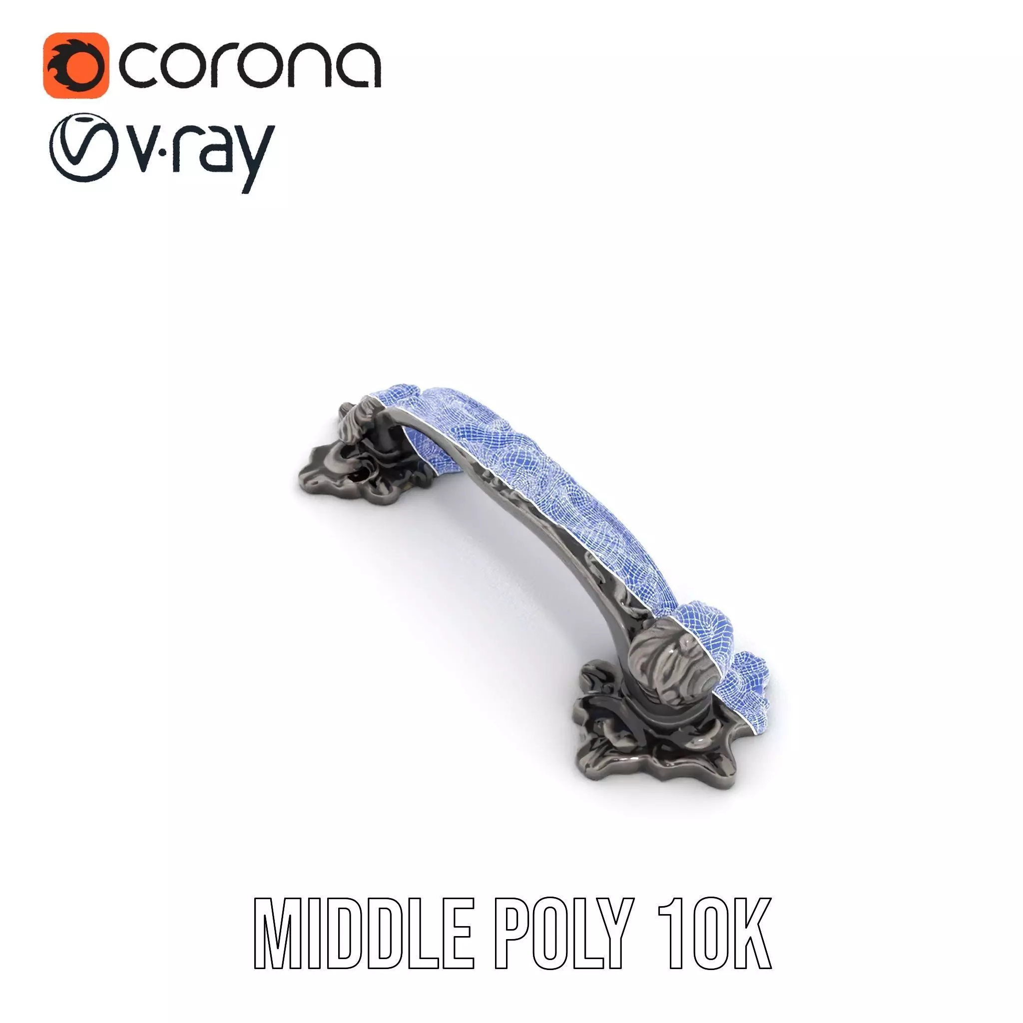 Vintage Ornate Handle model pack Low-poly 3D model_19