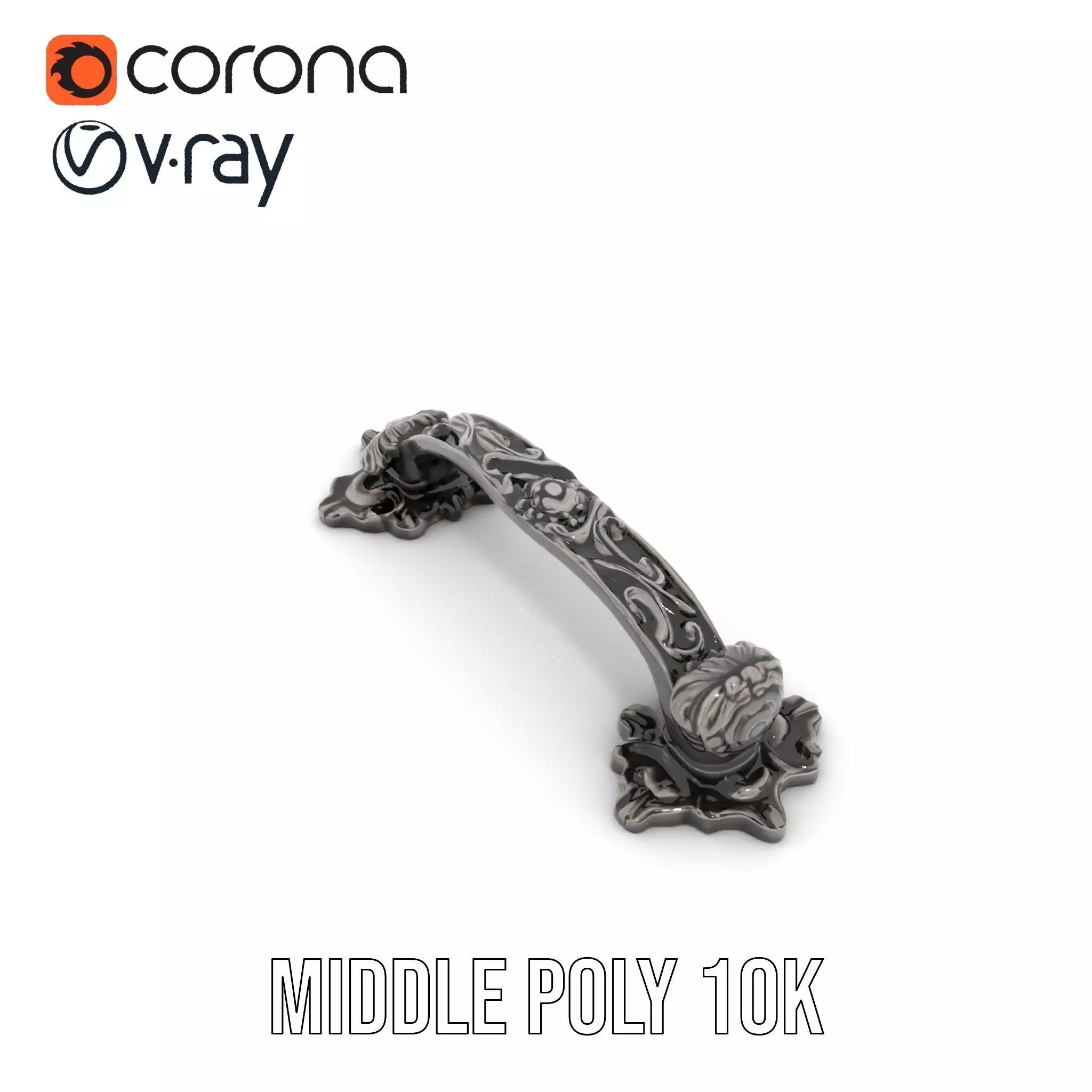 Vintage Ornate Handle model pack Low-poly 3D model_24