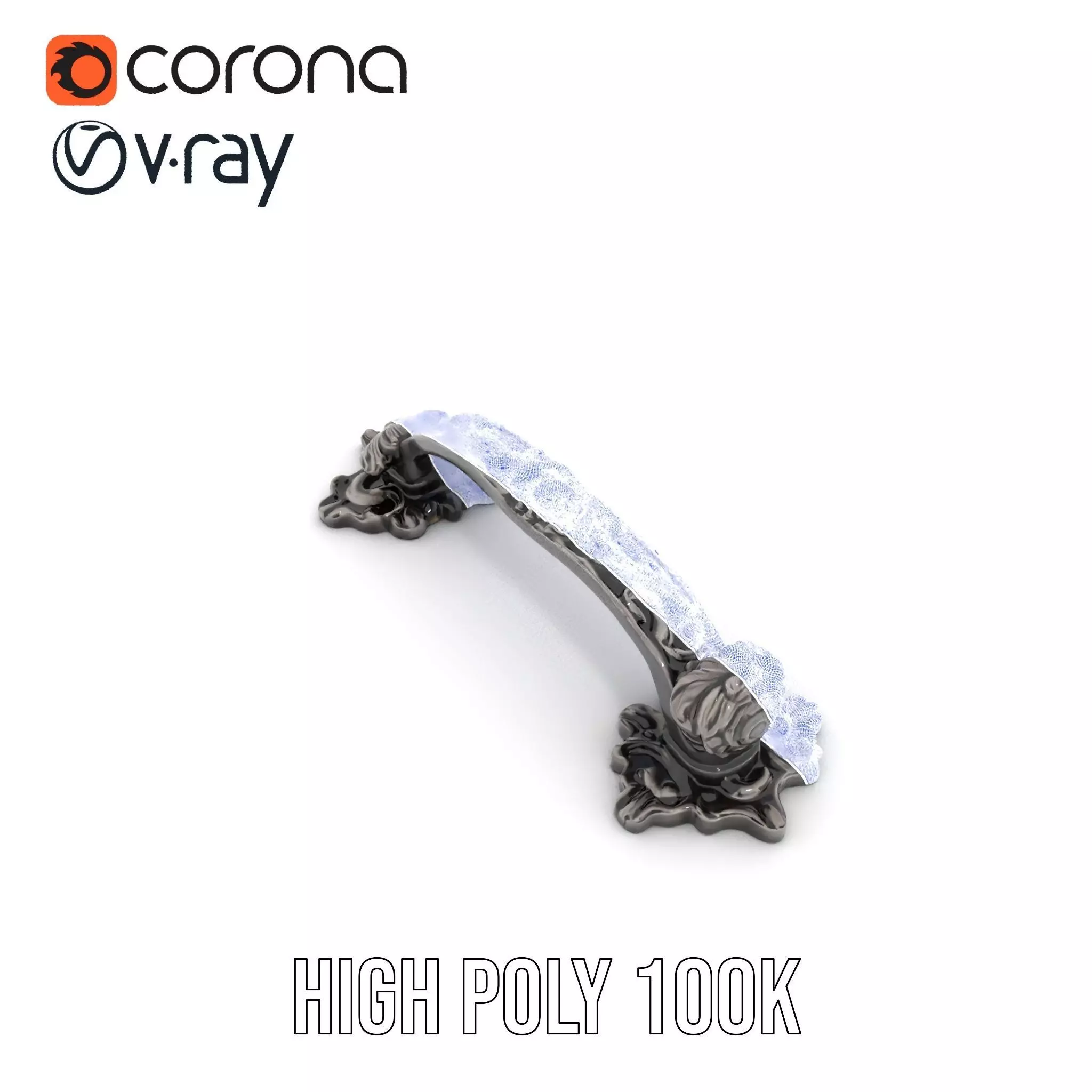 Vintage Ornate Handle model pack Low-poly 3D model_35