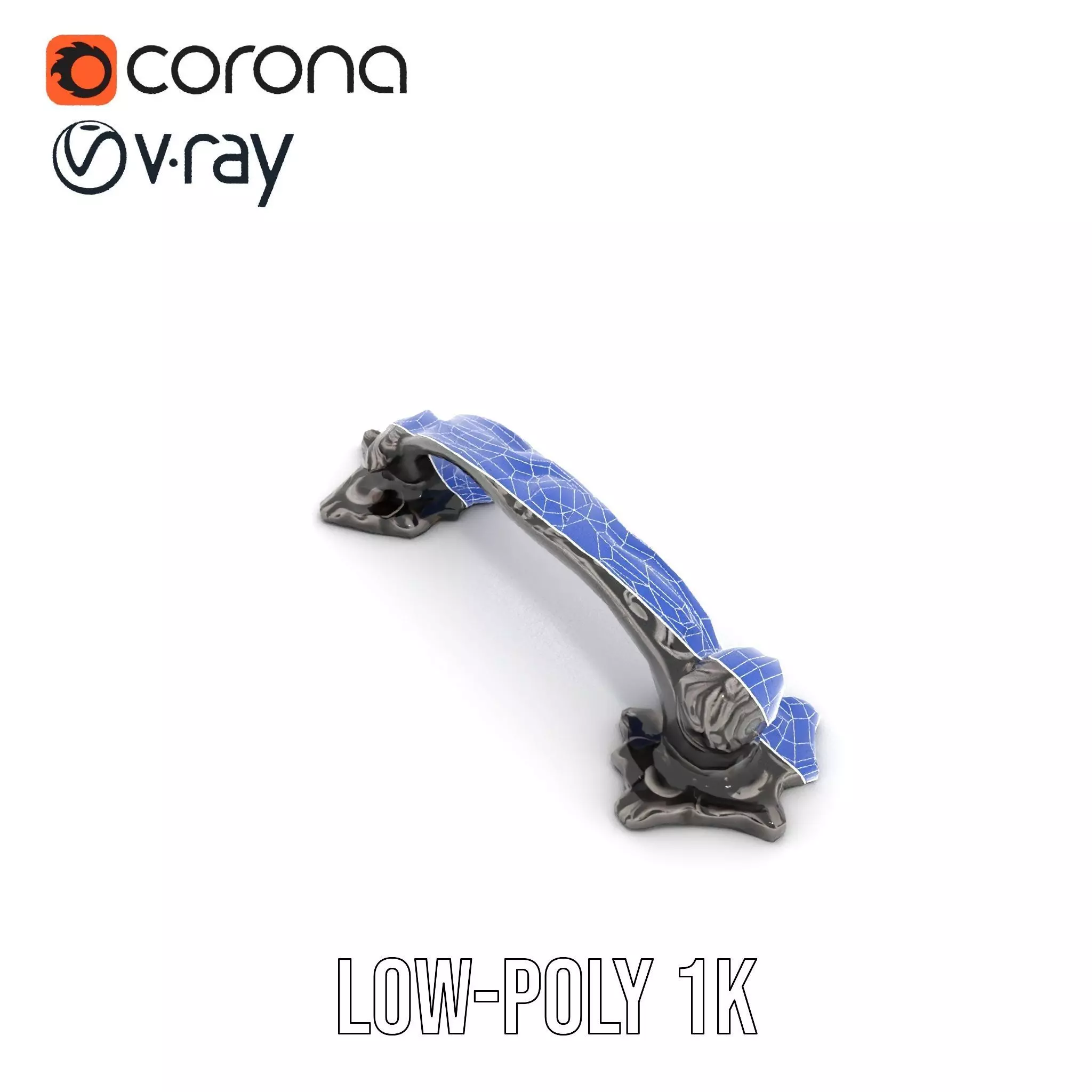 Vintage Ornate Handle model pack Low-poly 3D model_31