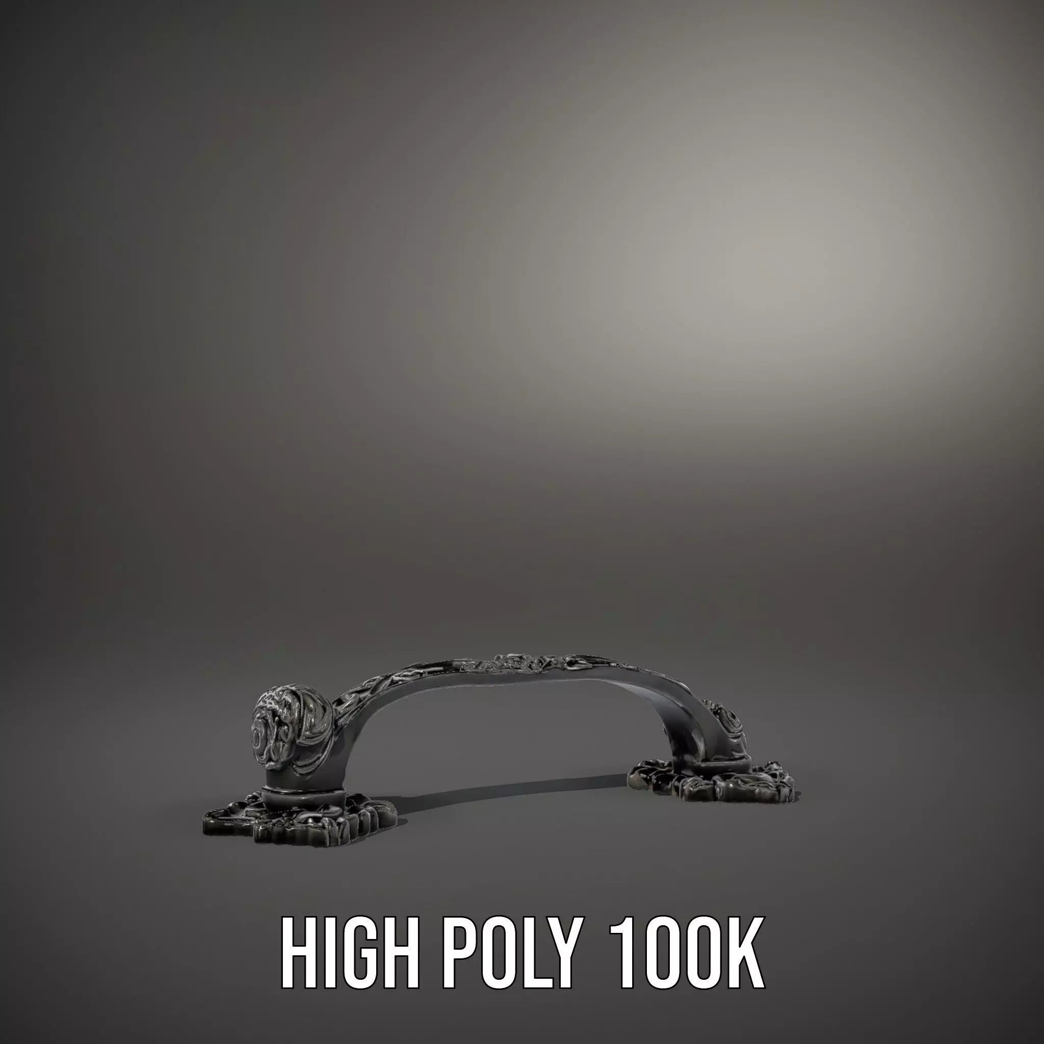 Vintage Ornate Handle model pack Low-poly 3D model_9