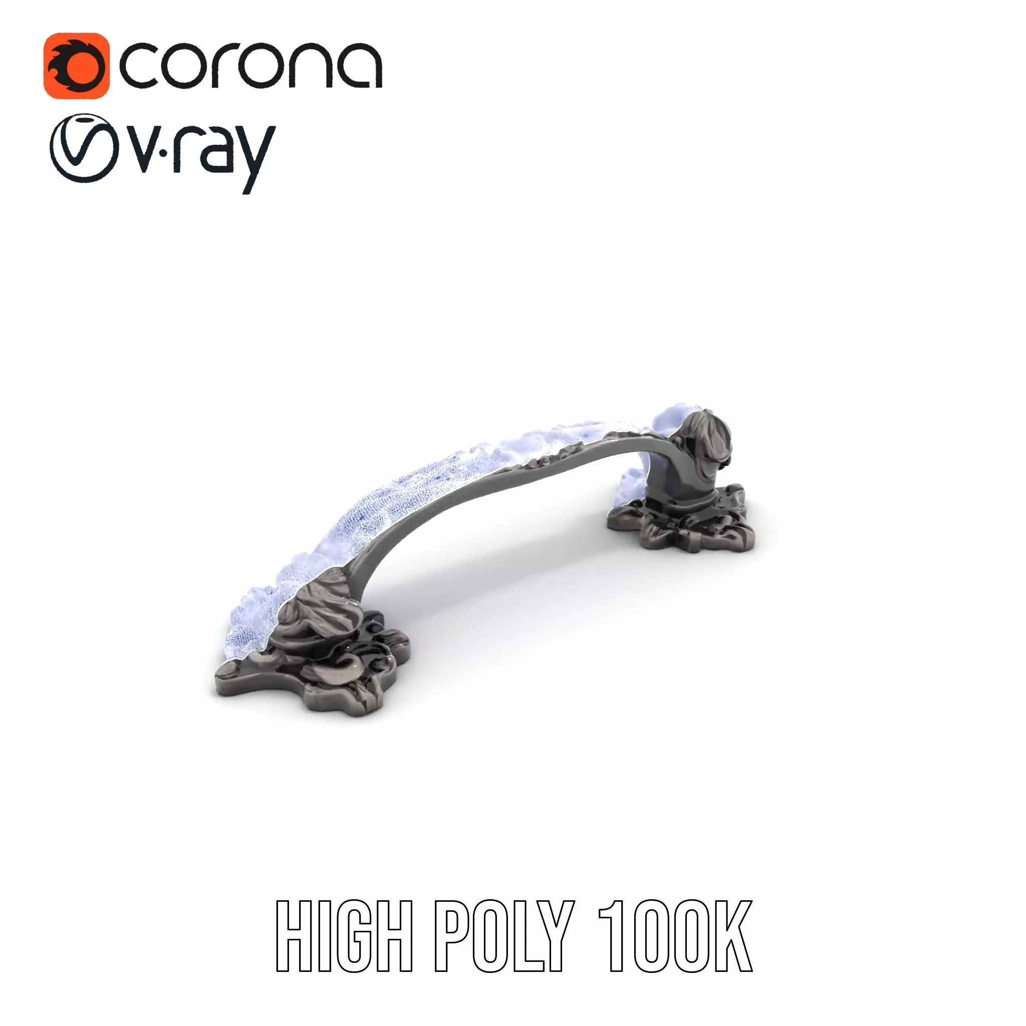 Vintage Ornate Handle model pack Low-poly 3D model_32