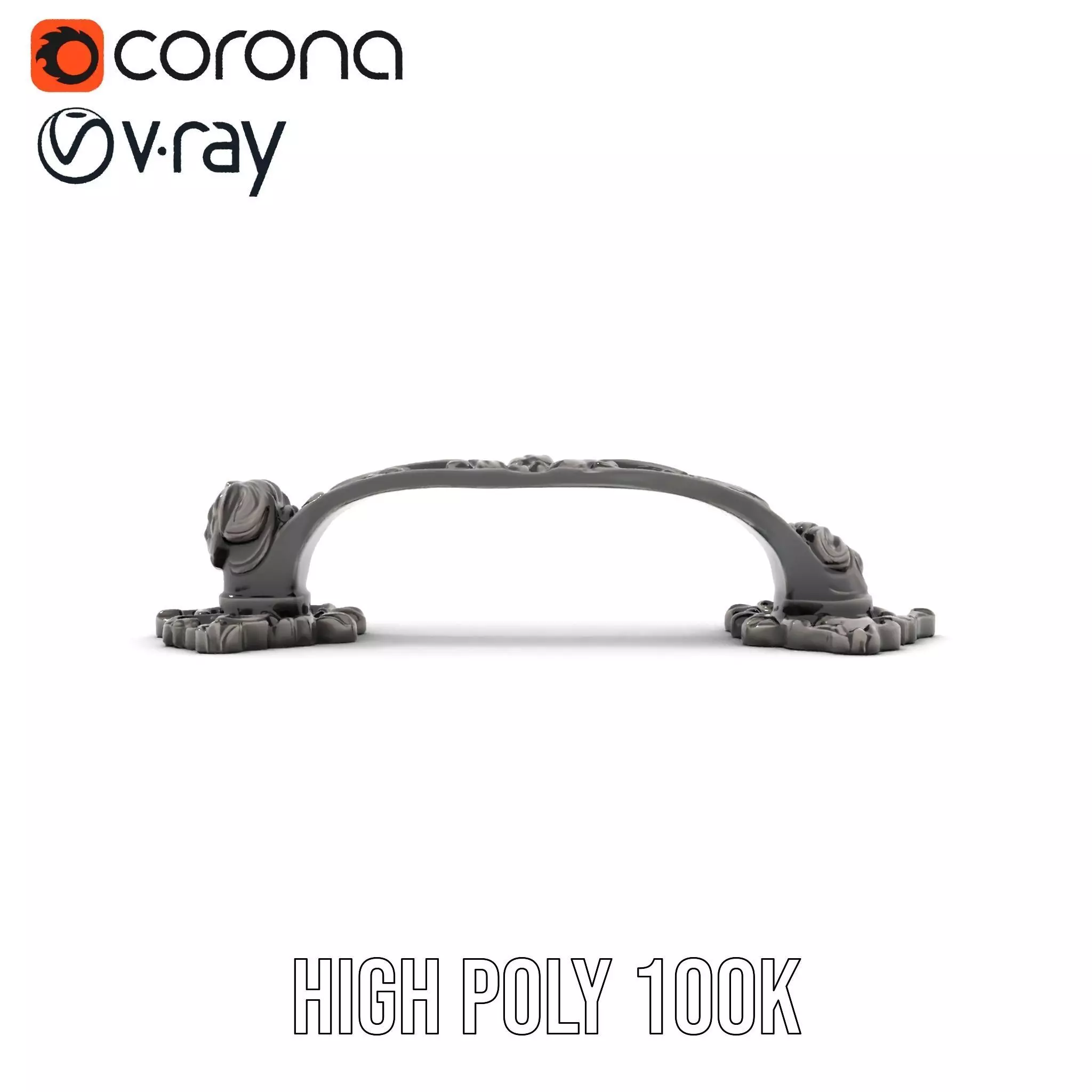 Vintage Ornate Handle model pack Low-poly 3D model_23