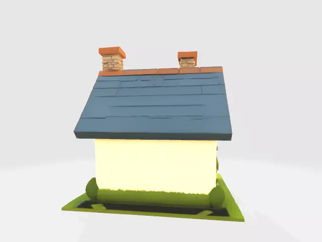 lowpoly house Low-poly 3D model_2