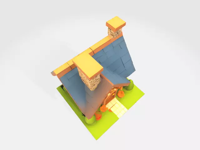 lowpoly house Low-poly 3D model_3