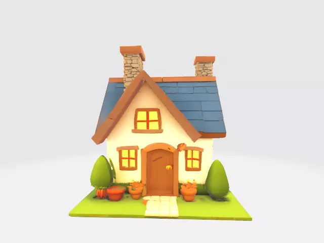 lowpoly house Low-poly 3D model_0