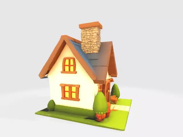 lowpoly house Low-poly 3D model_1