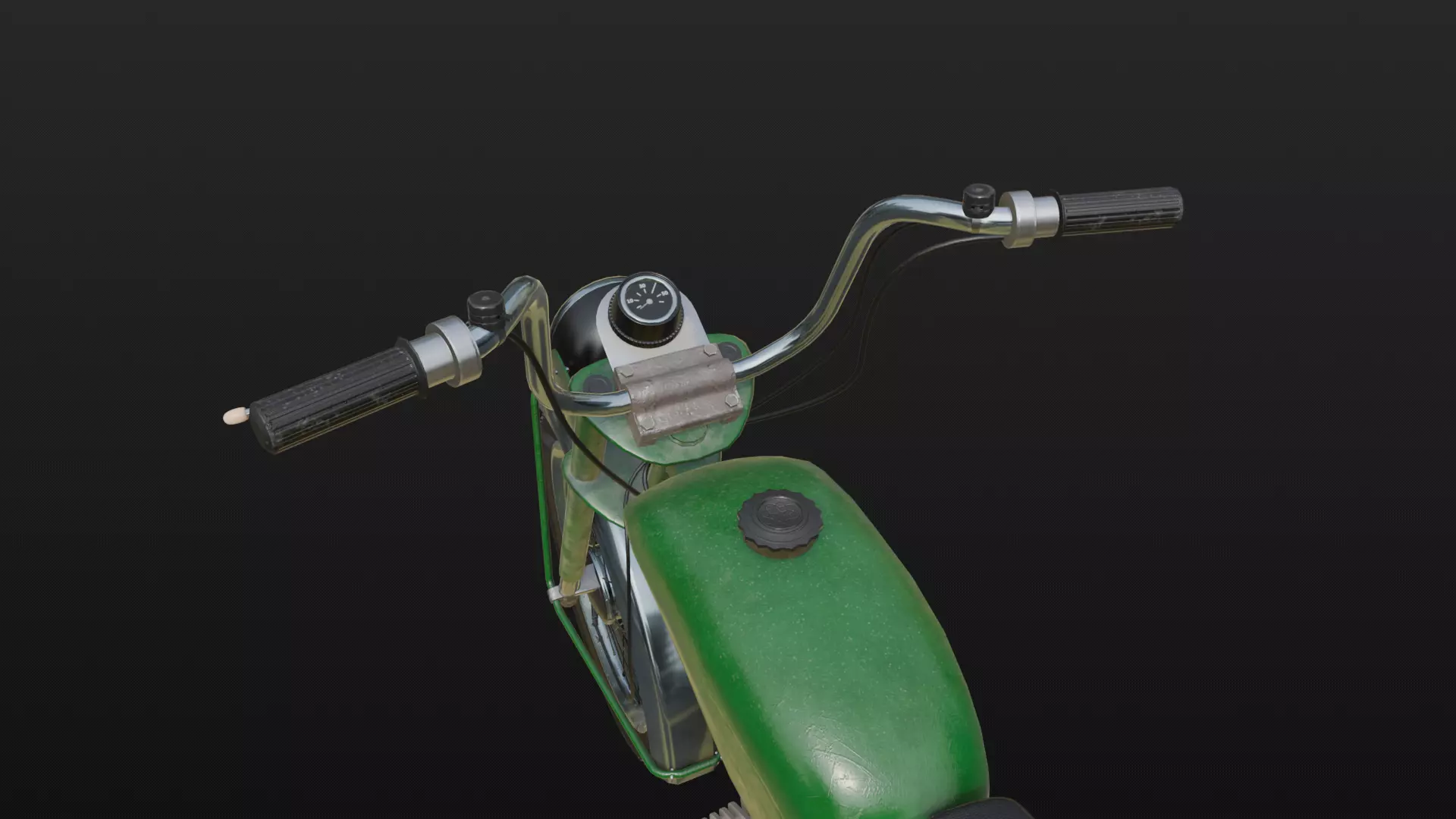 Soviet motorcycle Carpathians-2 Low-poly 3D model_11