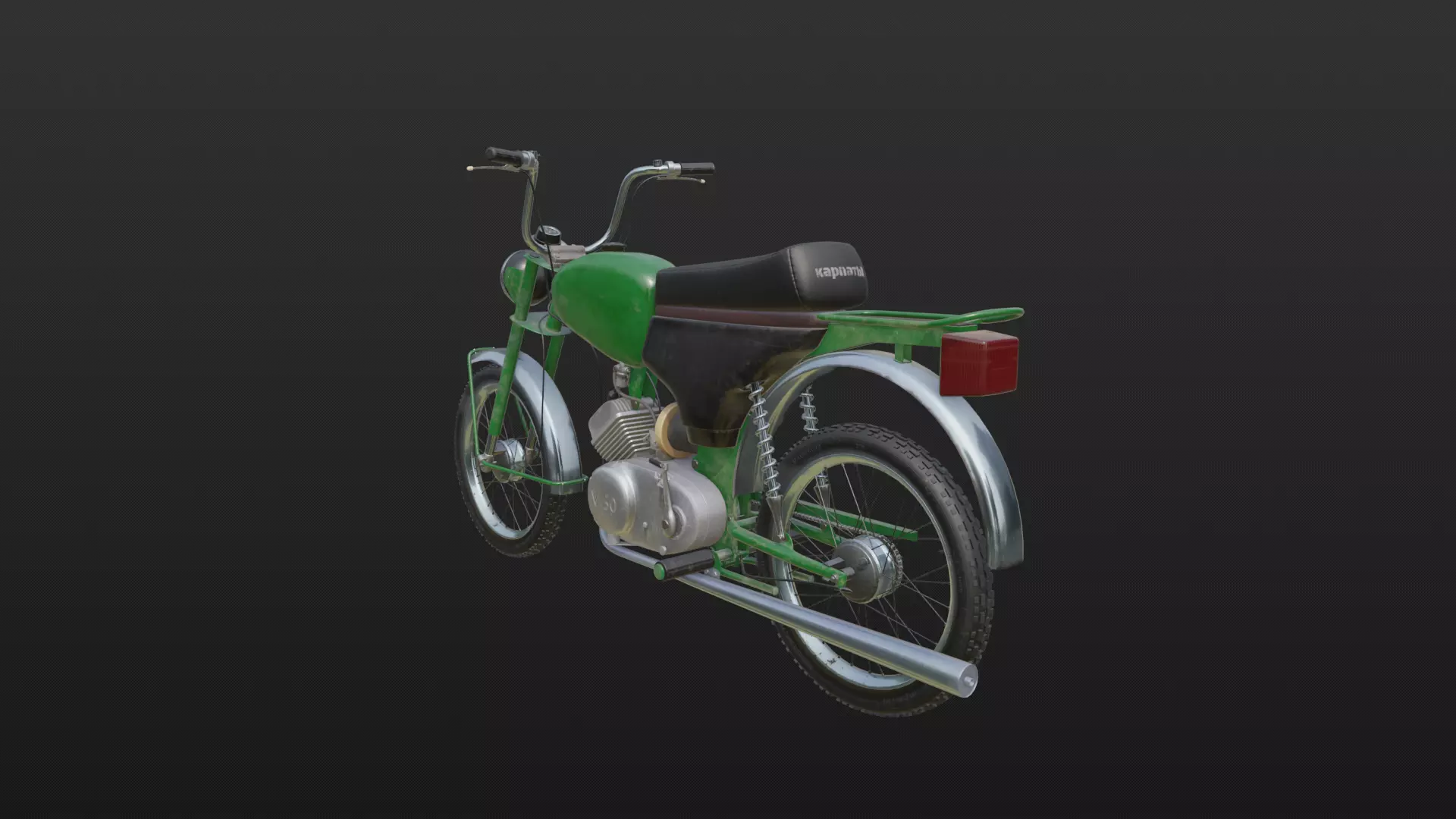 Soviet motorcycle Carpathians-2 Low-poly 3D model_9