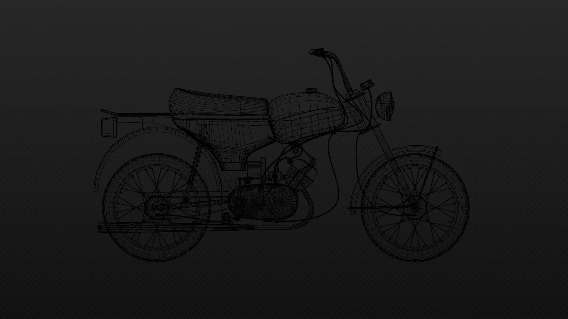 Soviet motorcycle Carpathians-2 Low-poly 3D model_6