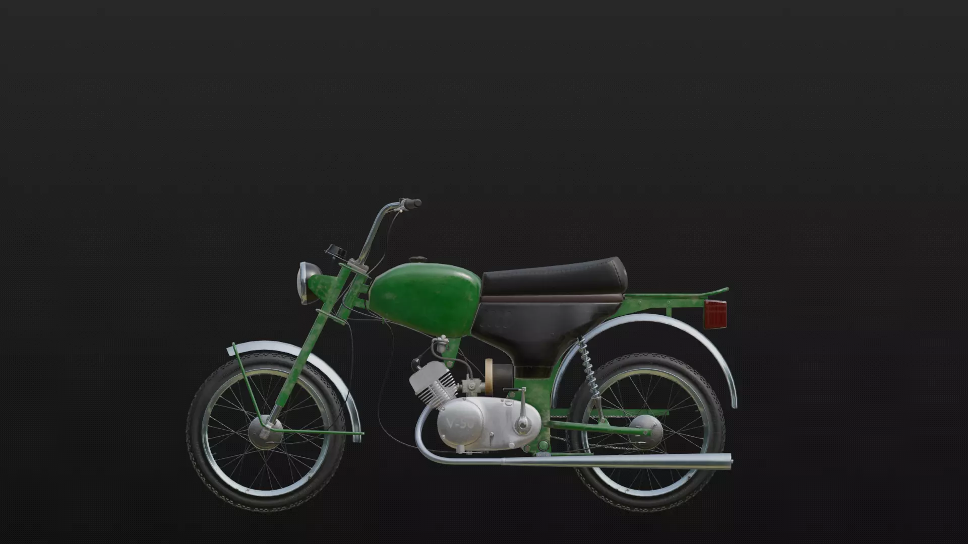 Soviet motorcycle Carpathians-2 Low-poly 3D model_12