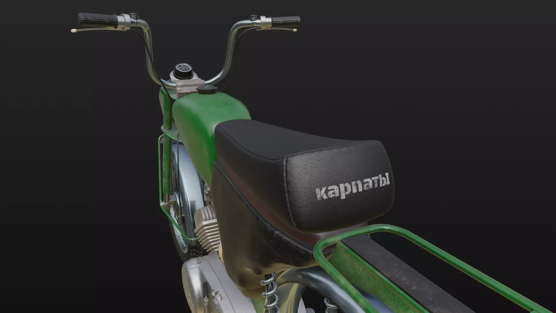 Soviet motorcycle Carpathians-2 Low-poly 3D model_10