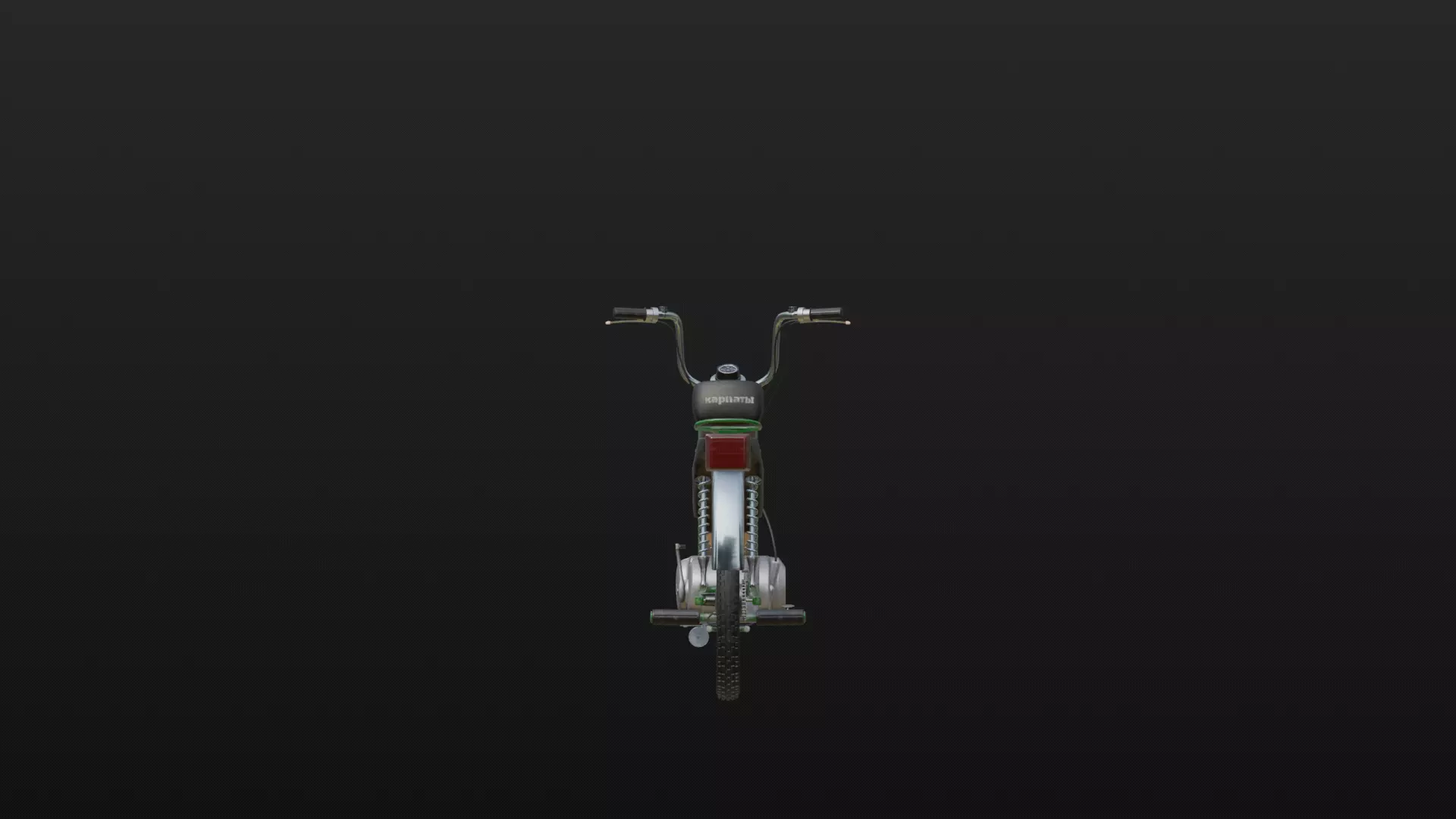 Soviet motorcycle Carpathians-2 Low-poly 3D model_14