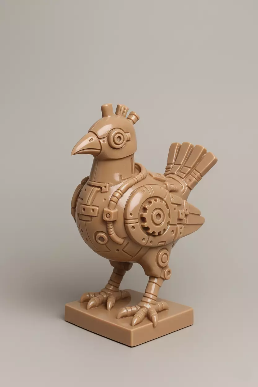 Industrial chicken Sculpture 3D print model_0