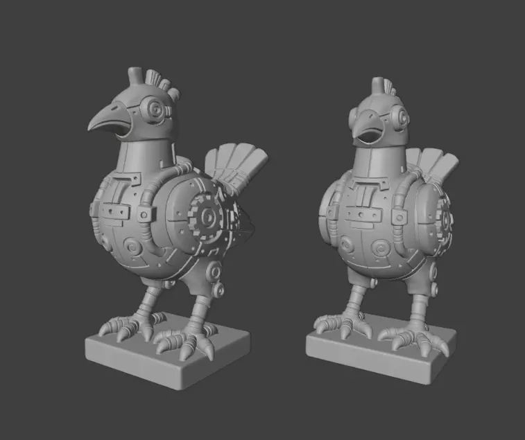 Industrial chicken Sculpture 3D print model_1