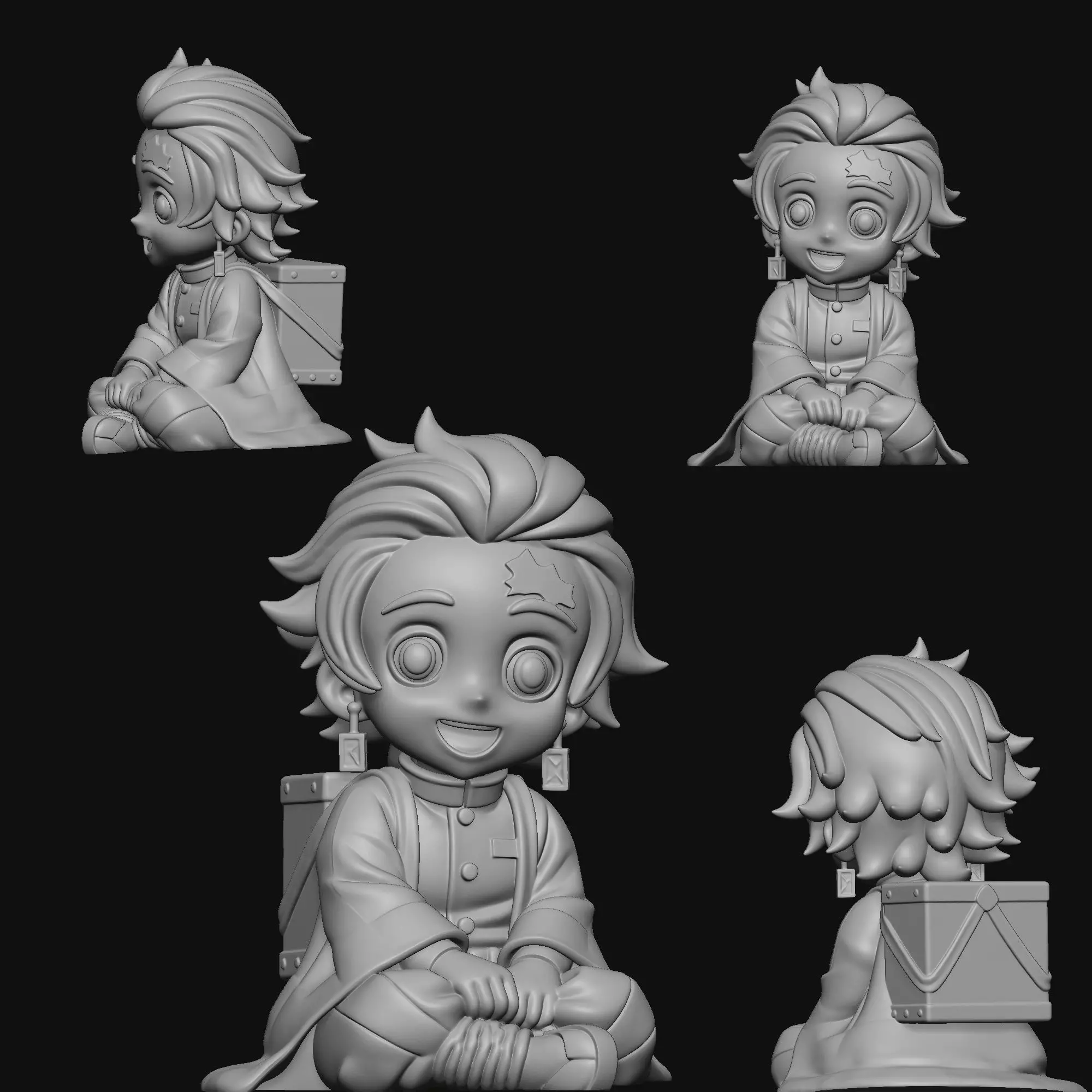 Tanjiro CHibi - Kimetsu no Yaiba 3D print model_1