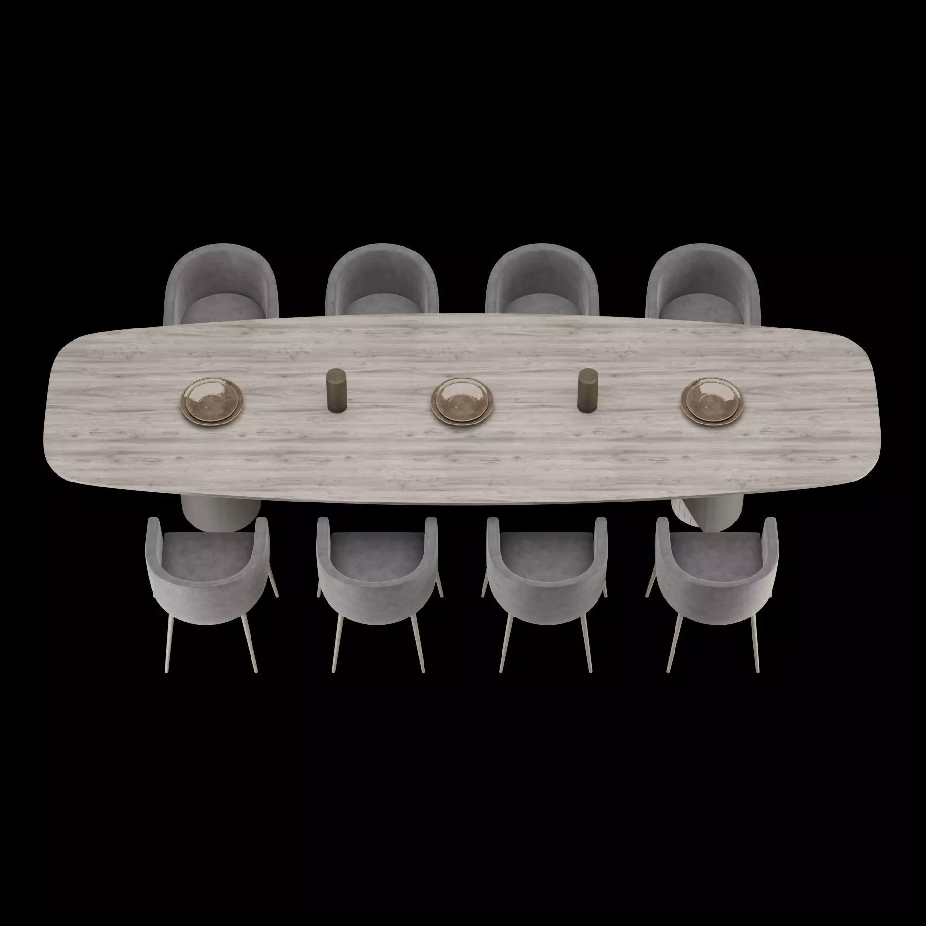 Modern dining table whith chair4 3D model_5