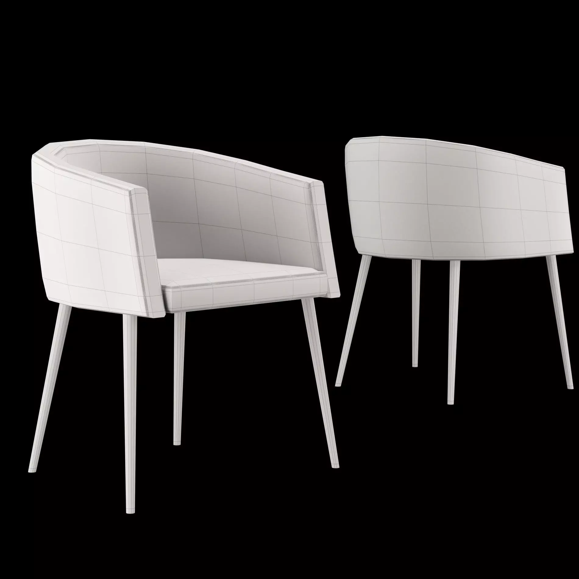 Modern dining table whith chair4 3D model_16