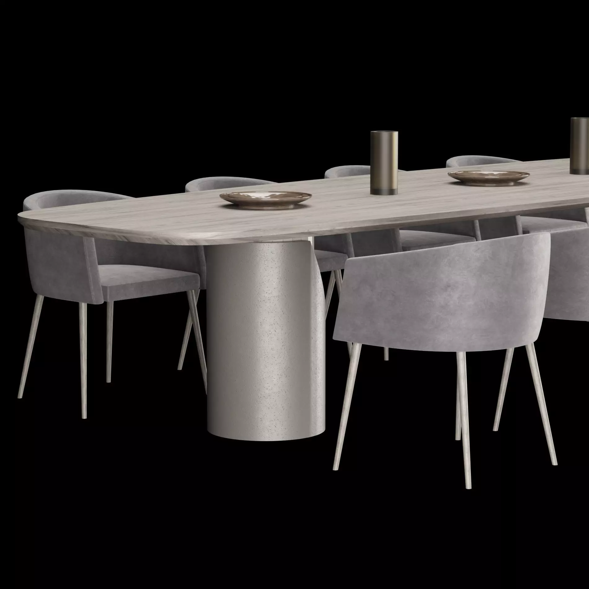 Modern dining table whith chair4 3D model_7