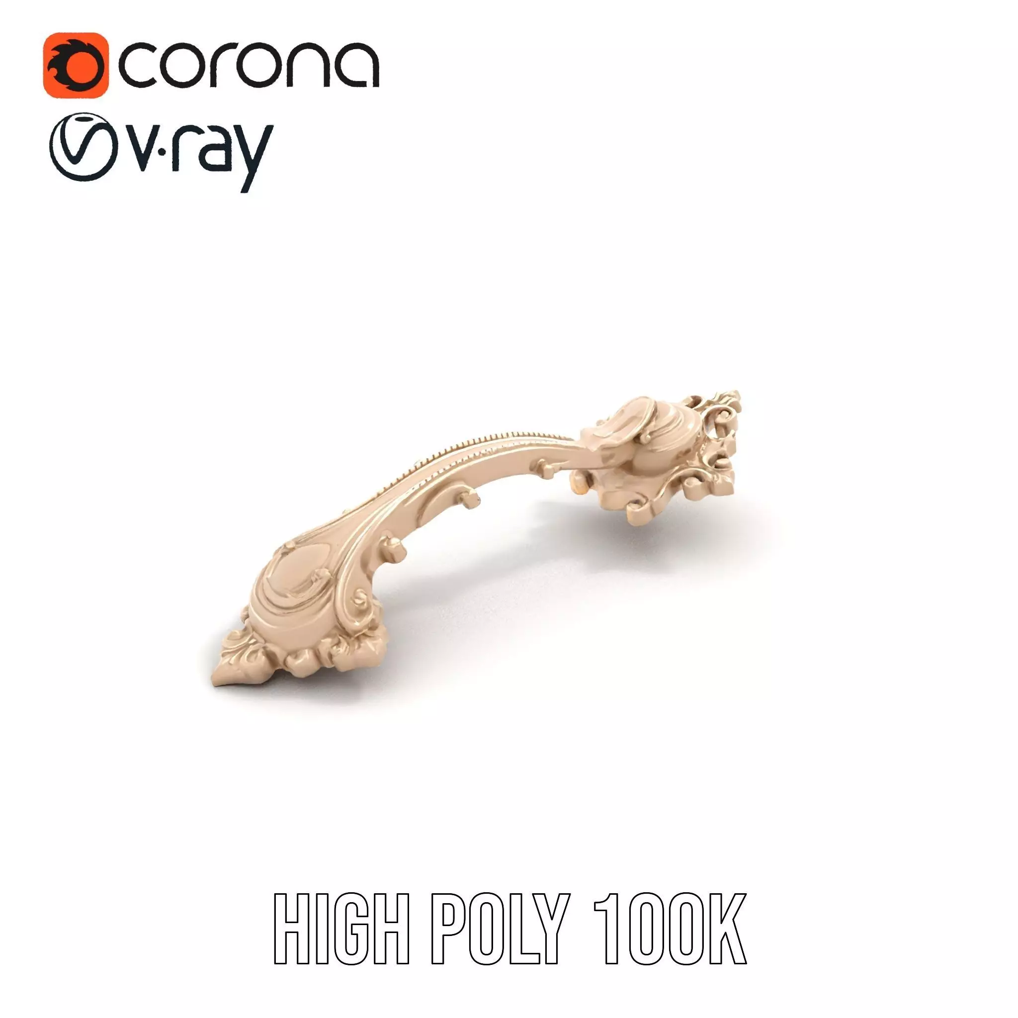 Ornate Brass Handle model pack Low-poly 3D model_22