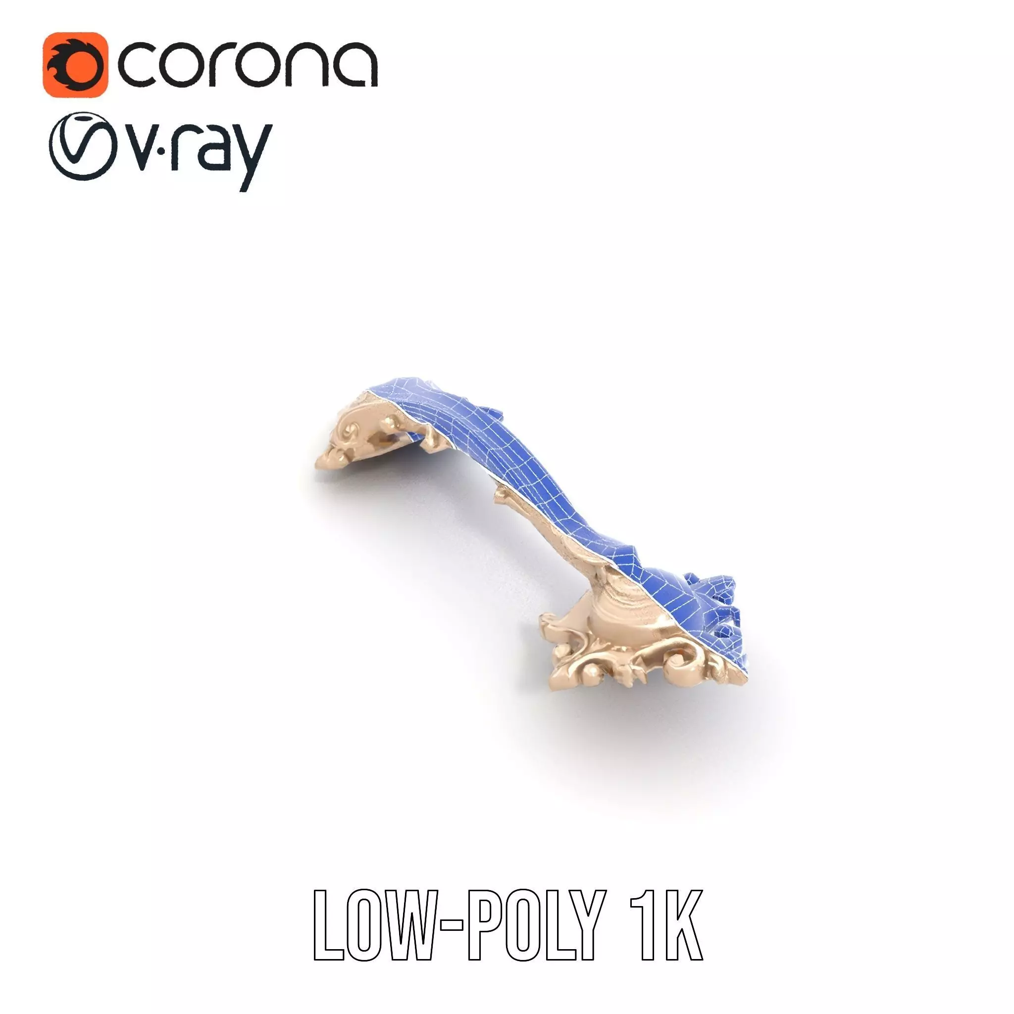 Ornate Brass Handle model pack Low-poly 3D model_24