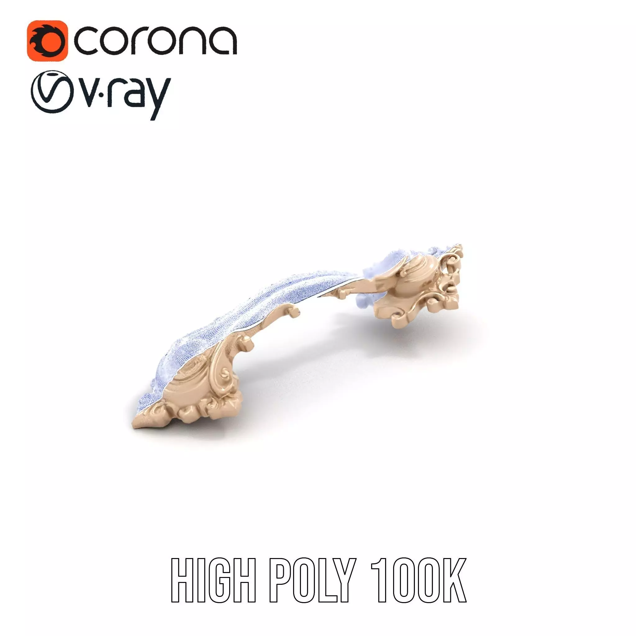 Ornate Brass Handle model pack Low-poly 3D model_19