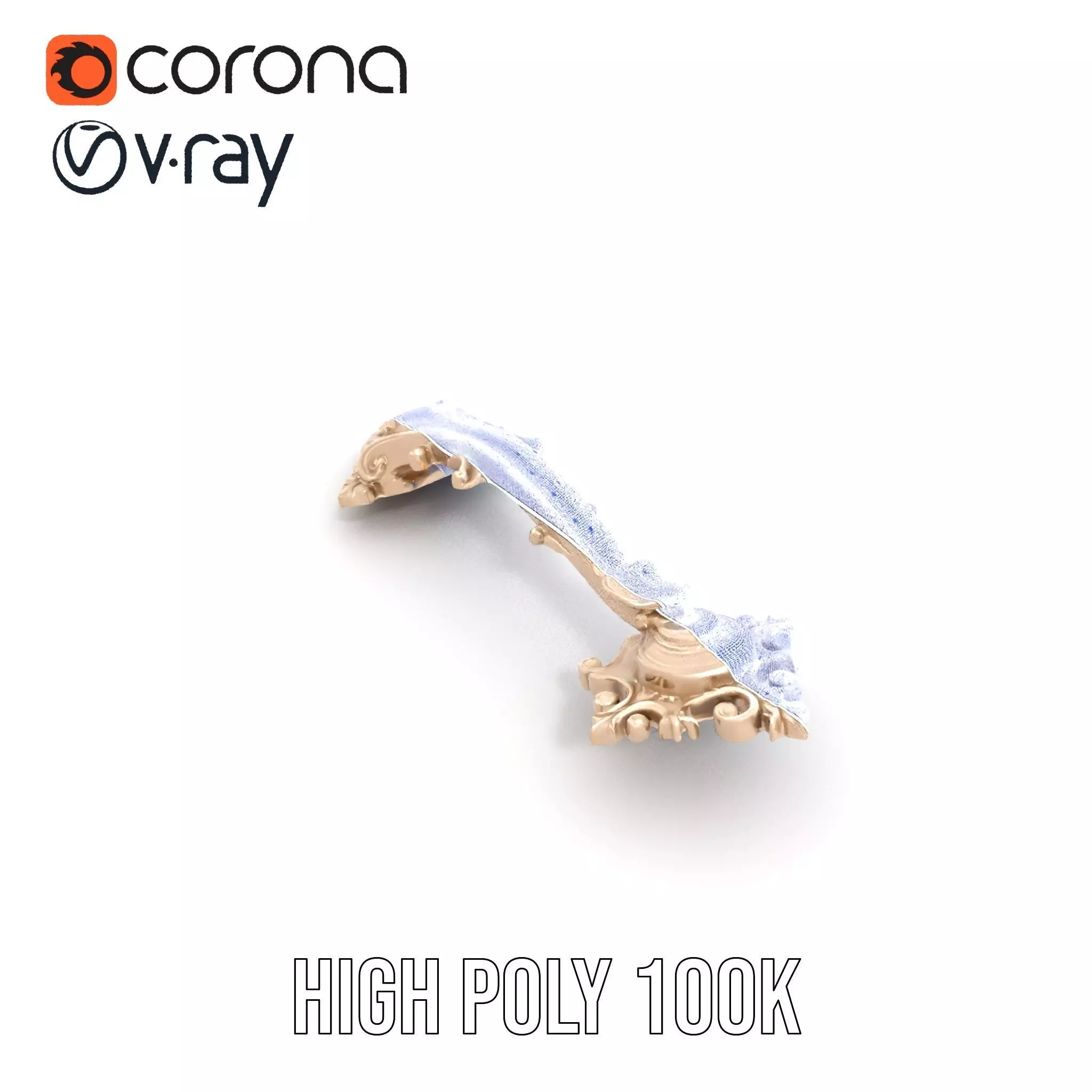 Ornate Brass Handle model pack Low-poly 3D model_34