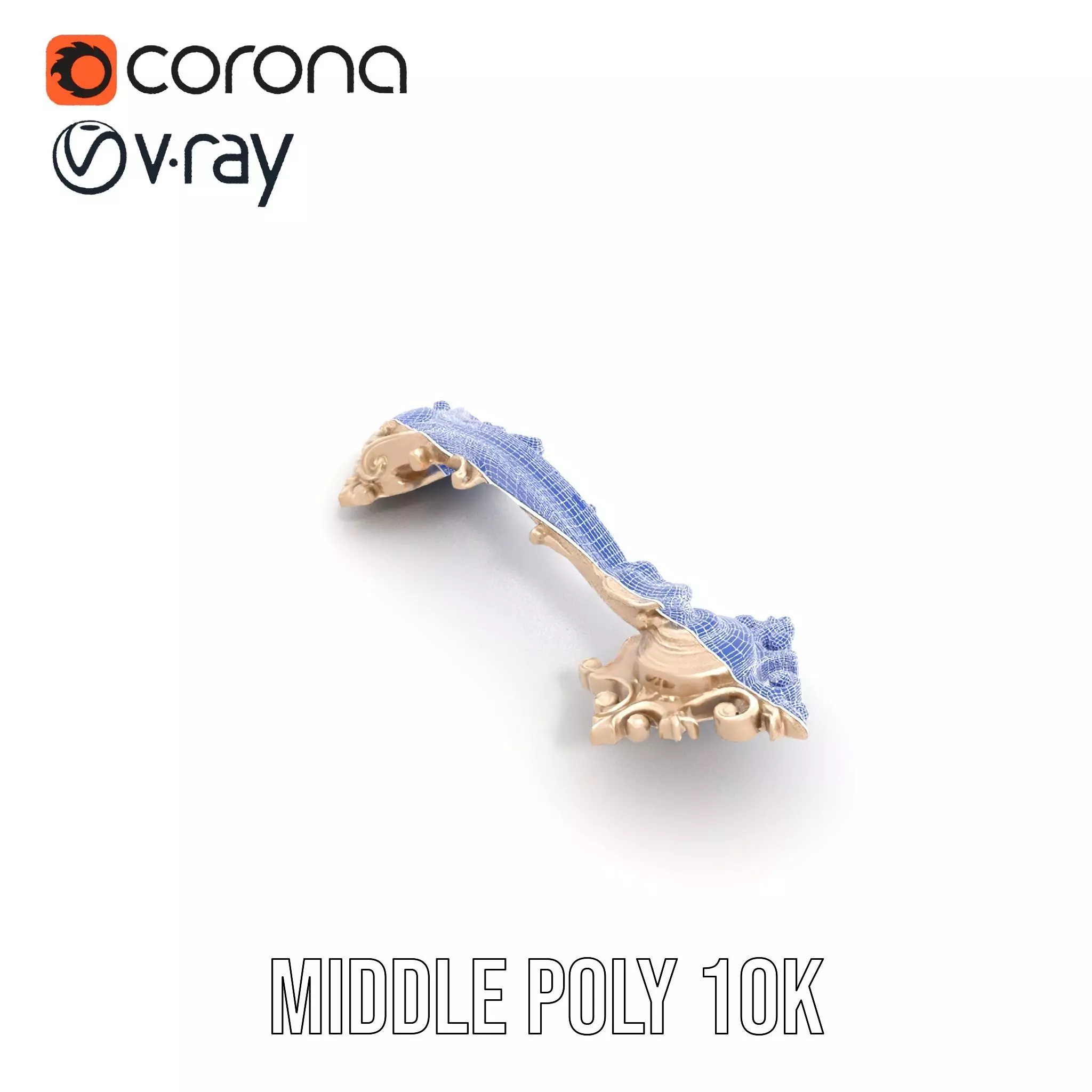 Ornate Brass Handle model pack Low-poly 3D model_20