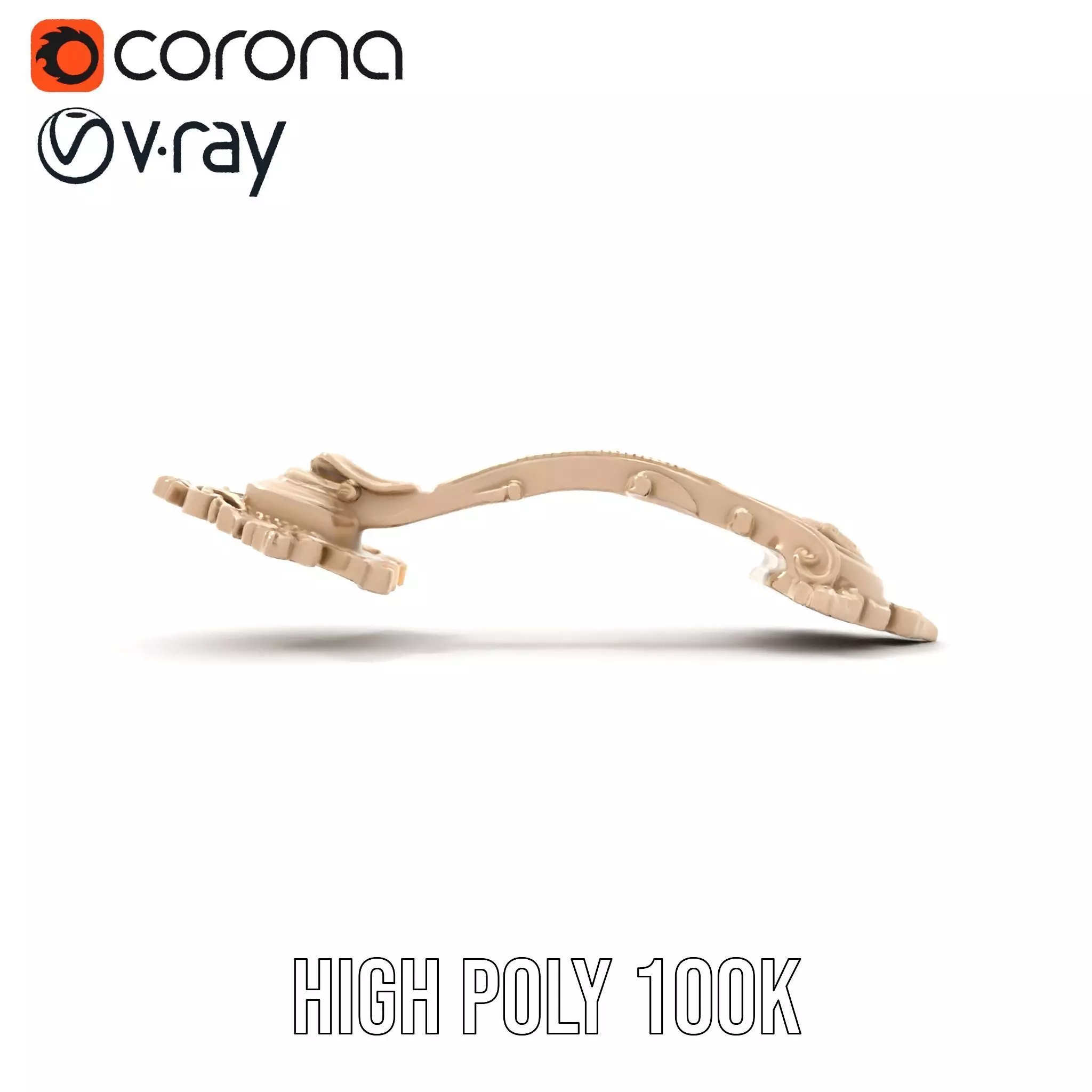 Ornate Brass Handle model pack Low-poly 3D model_32