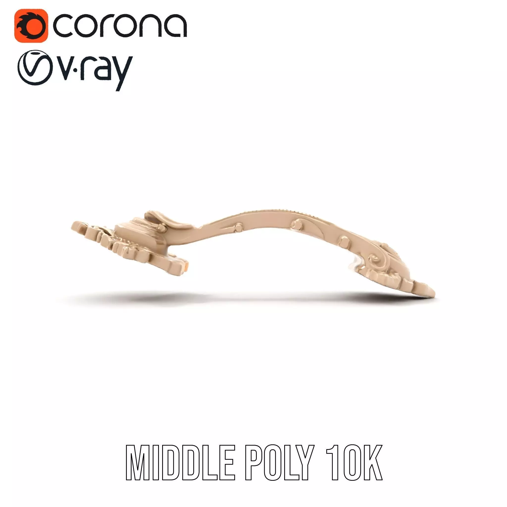 Ornate Brass Handle model pack Low-poly 3D model_14