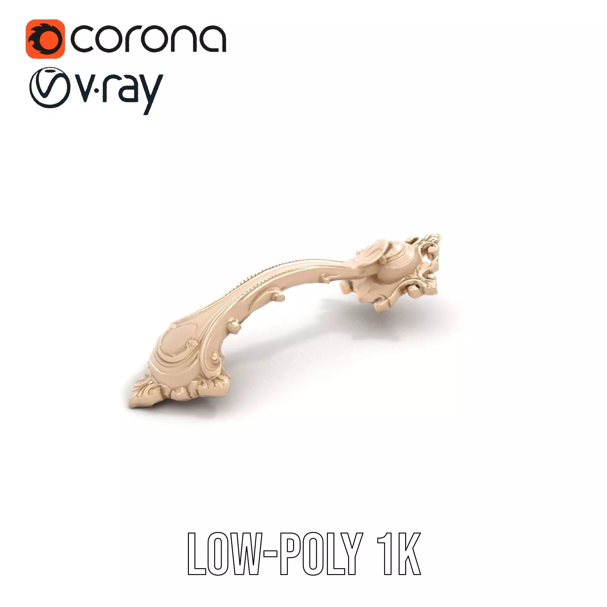 Ornate Brass Handle model pack Low-poly 3D model_21