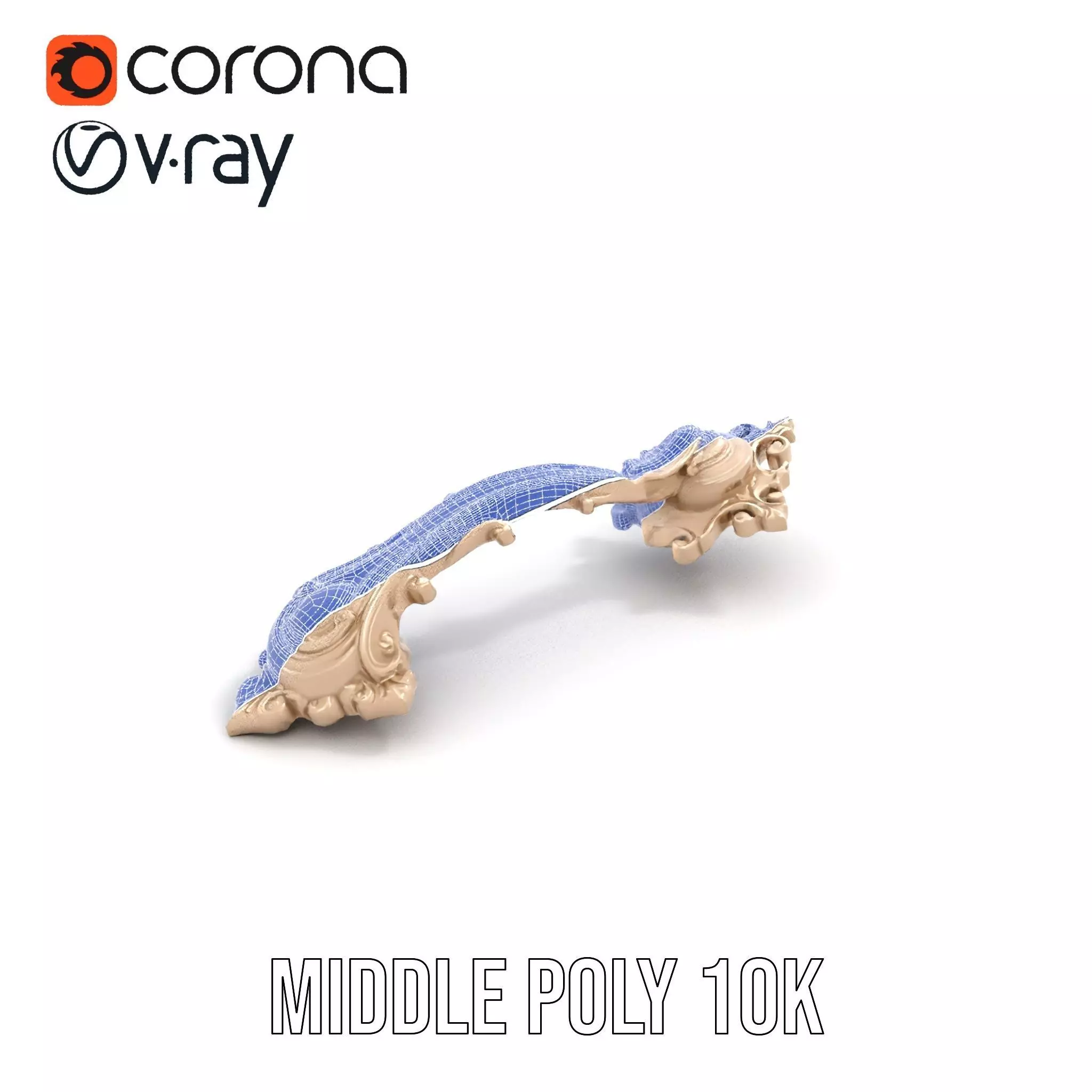 Ornate Brass Handle model pack Low-poly 3D model_17