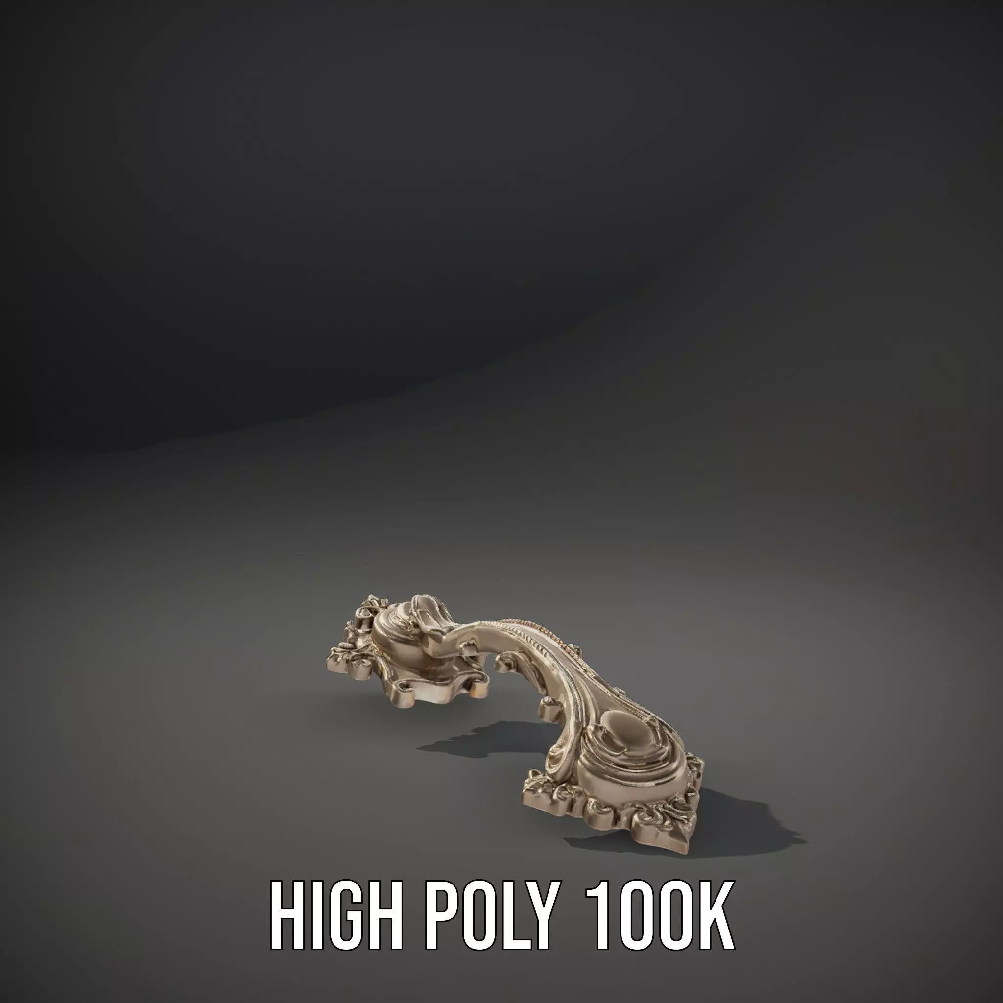 Ornate Brass Handle model pack Low-poly 3D model_9