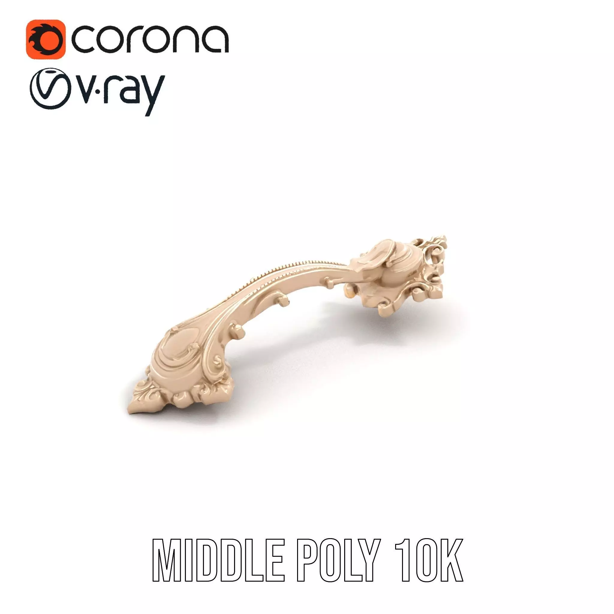 Ornate Brass Handle model pack Low-poly 3D model_7