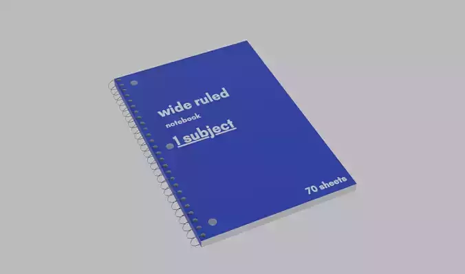 Low Poly Spiral Notebook 3D Model