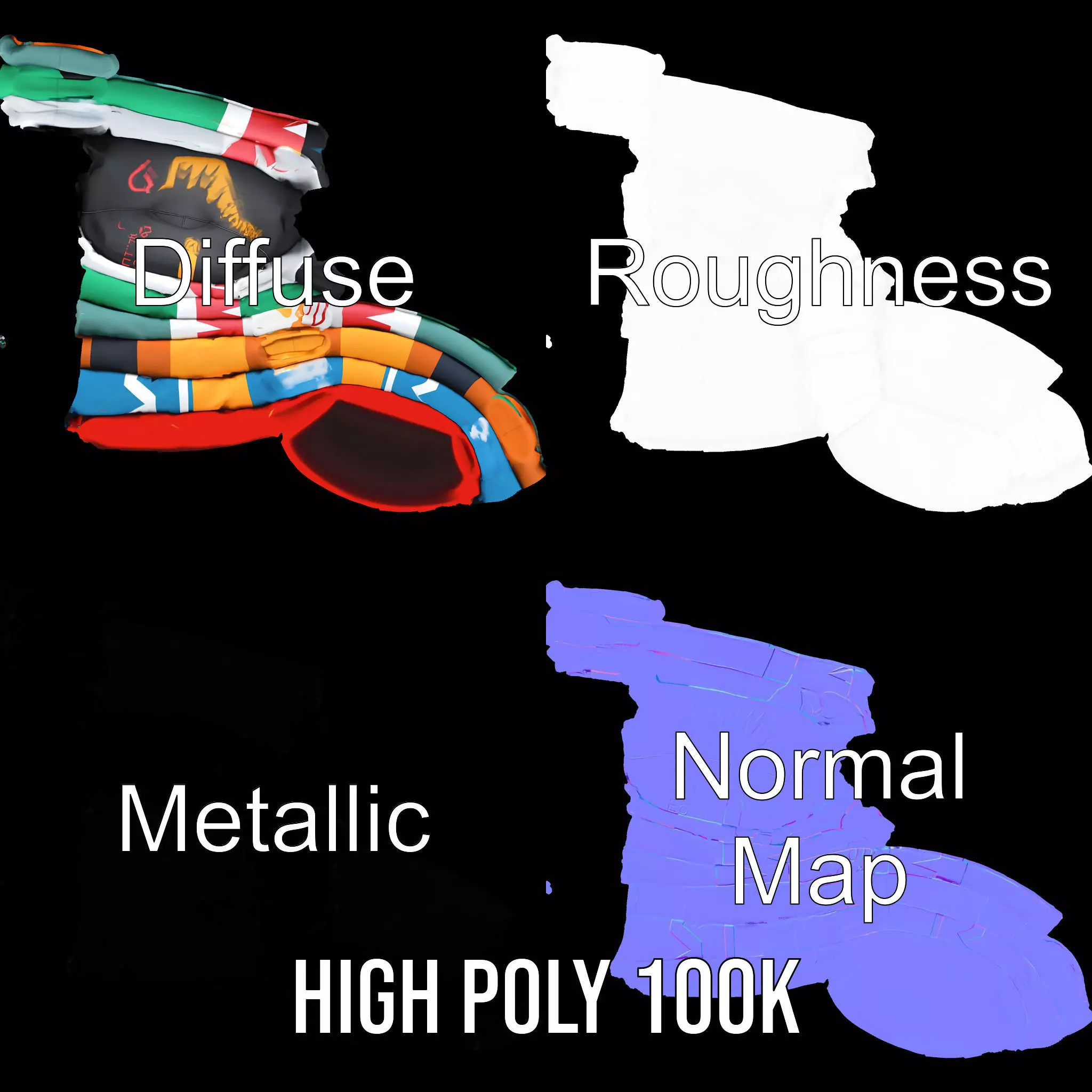 Colorful TShirt Stack model pack Low-poly 3D model_4