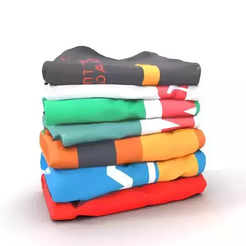 Colorful TShirt Stack model pack Low-poly 3D model Colorful TShirt Stack model pack Low-poly 3D model