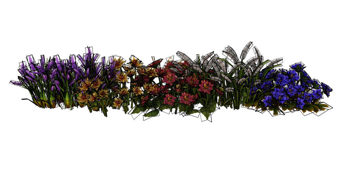 Garden Plant Low-poly 3D model_2