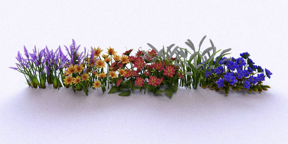 Garden Plant Low-poly 3D model_0