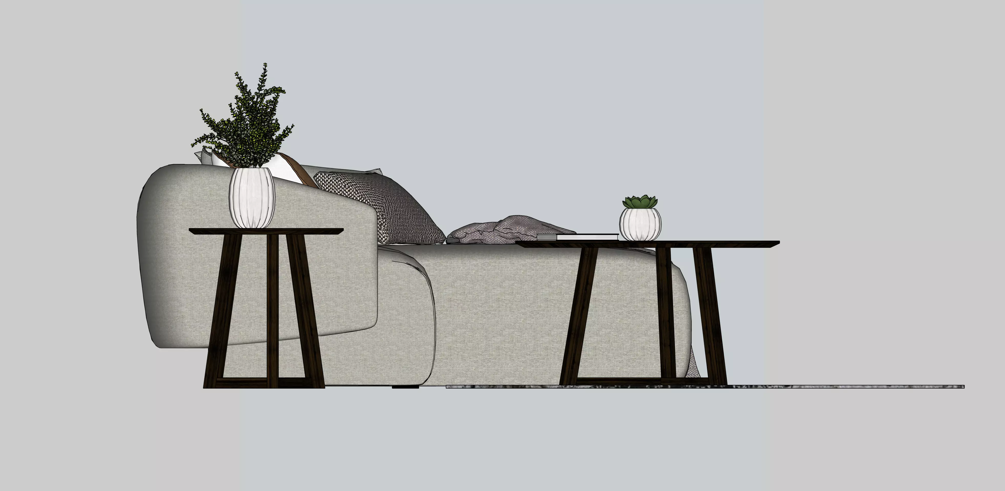 Chaise Sofa B2C Courbe 3D model_5