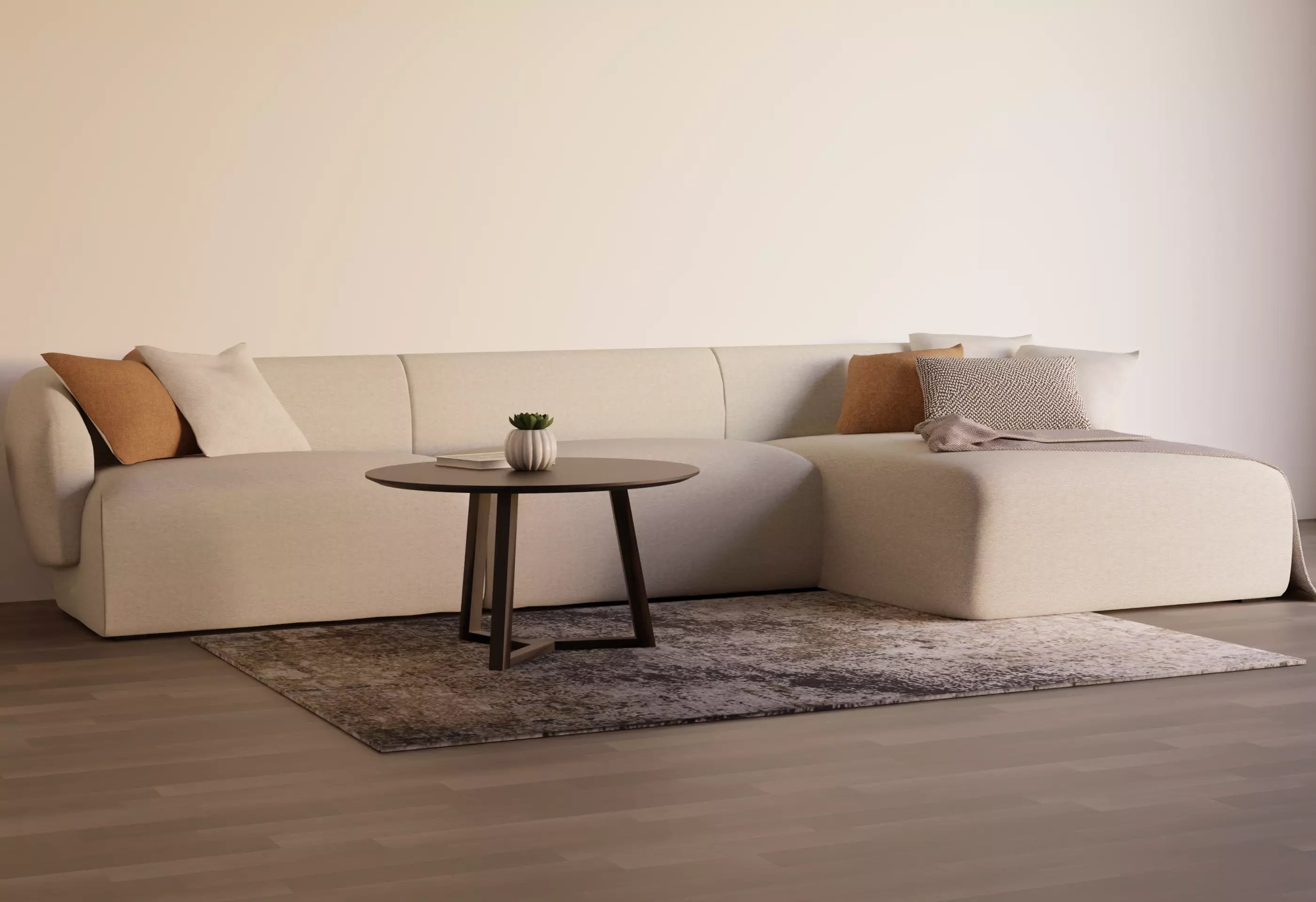 Chaise Sofa B2C Courbe 3D model_0