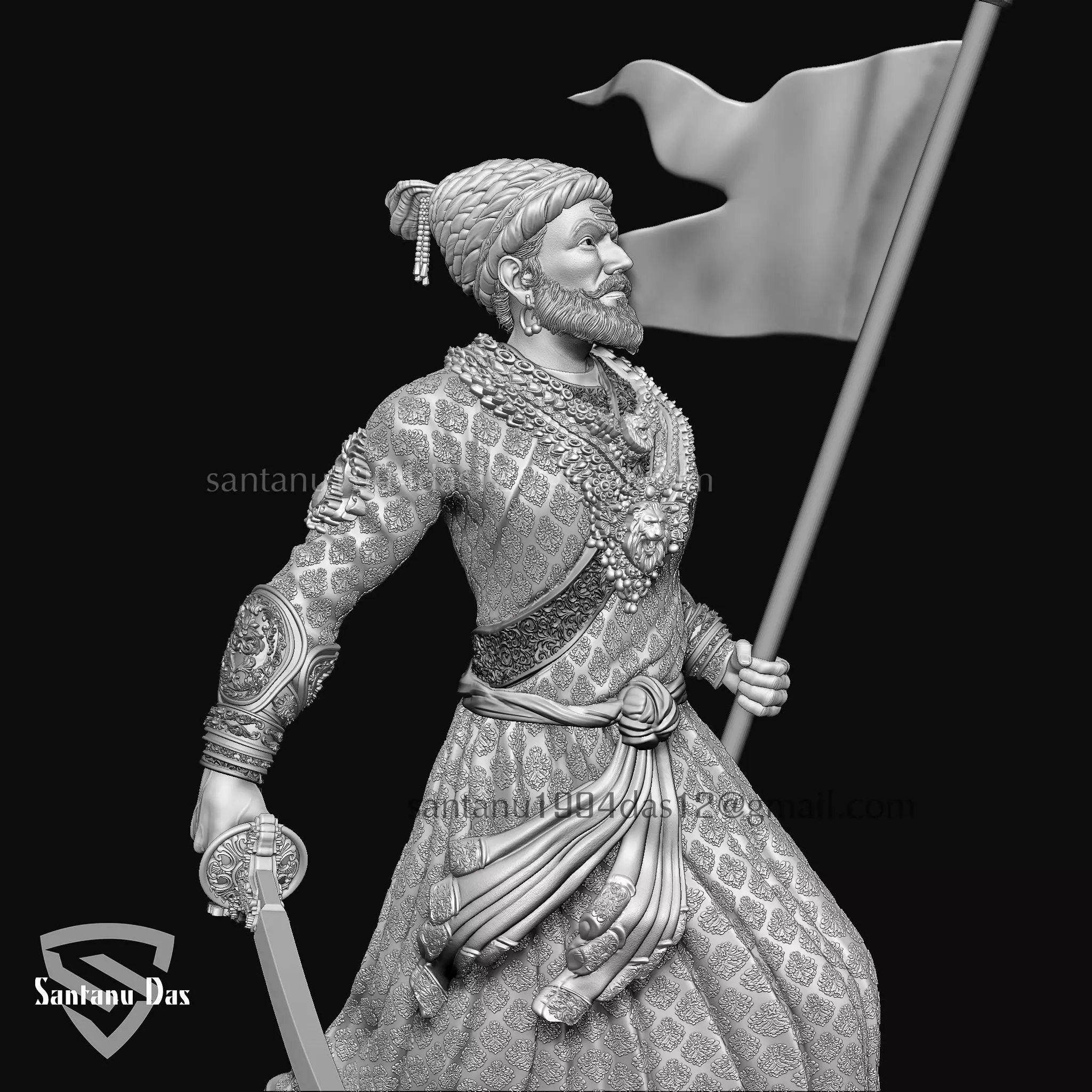 Chhatrapati Shivaji Maharaj 3dPrint 3D print model_18