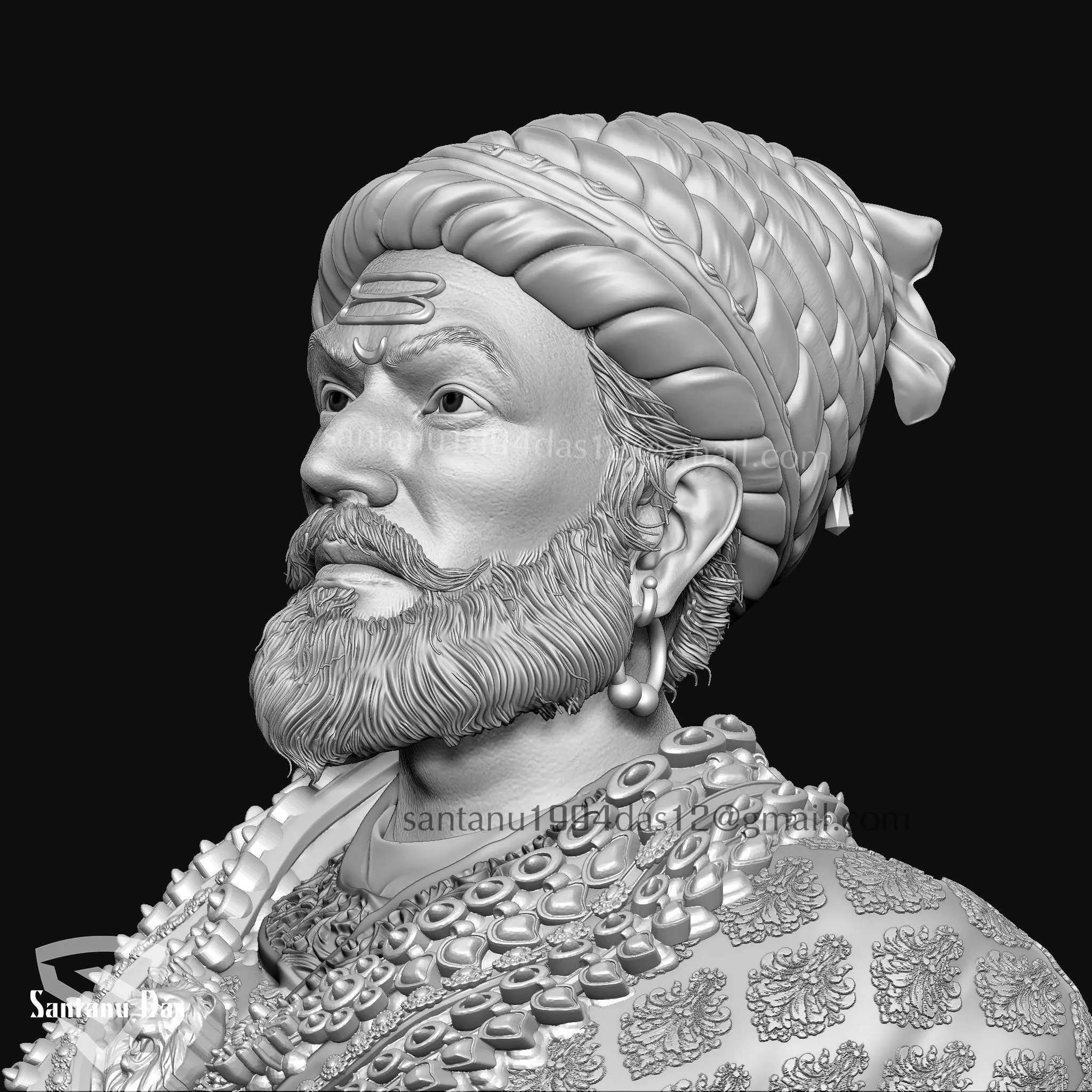 Chhatrapati Shivaji Maharaj 3dPrint 3D print model_15