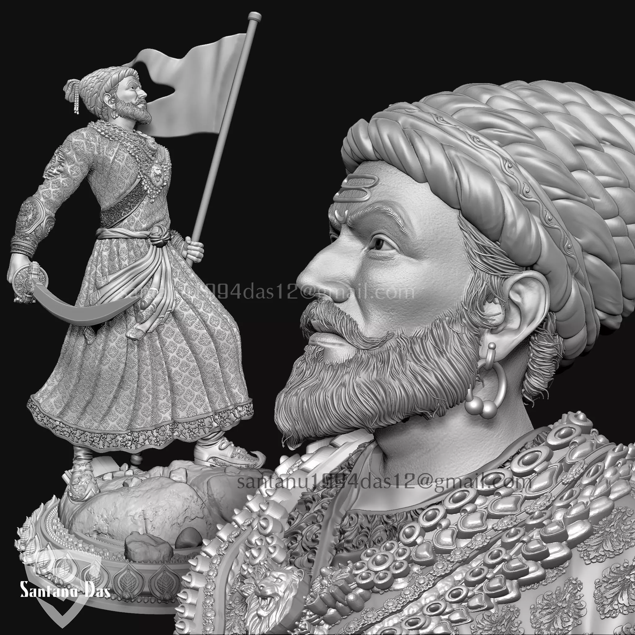 Chhatrapati Shivaji Maharaj 3dPrint 3D print model_0