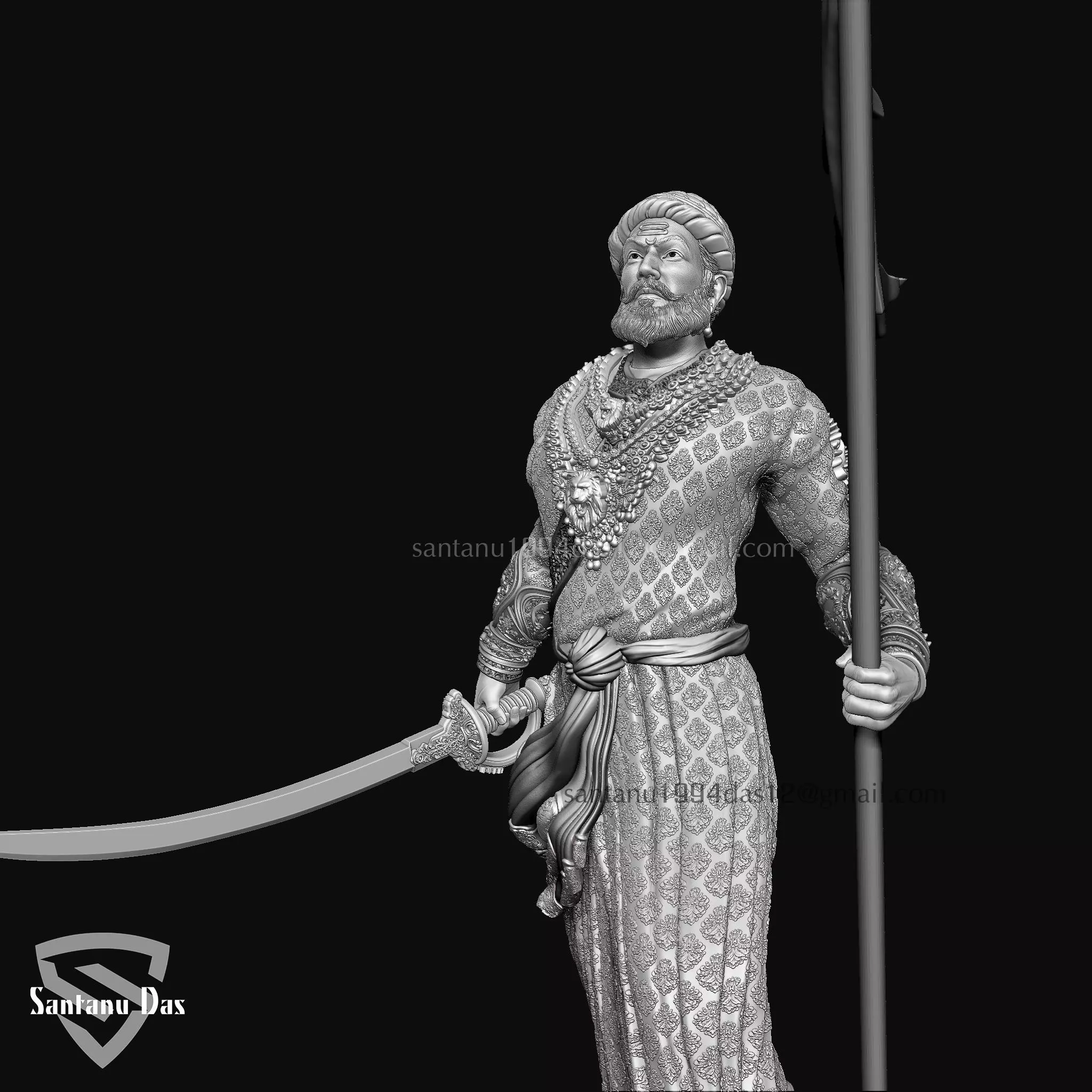 Chhatrapati Shivaji Maharaj 3dPrint 3D print model_17