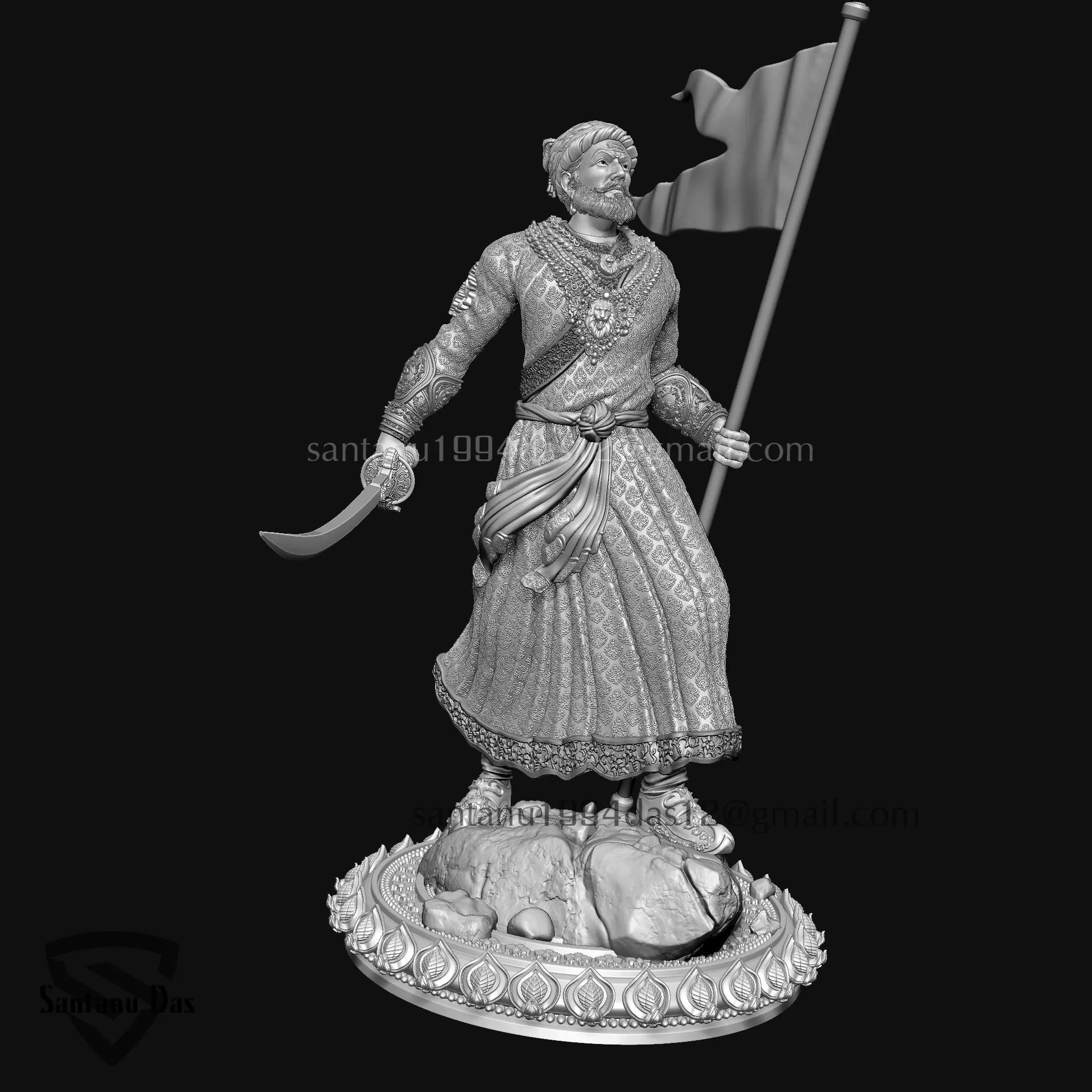 Chhatrapati Shivaji Maharaj 3dPrint 3D print model_10
