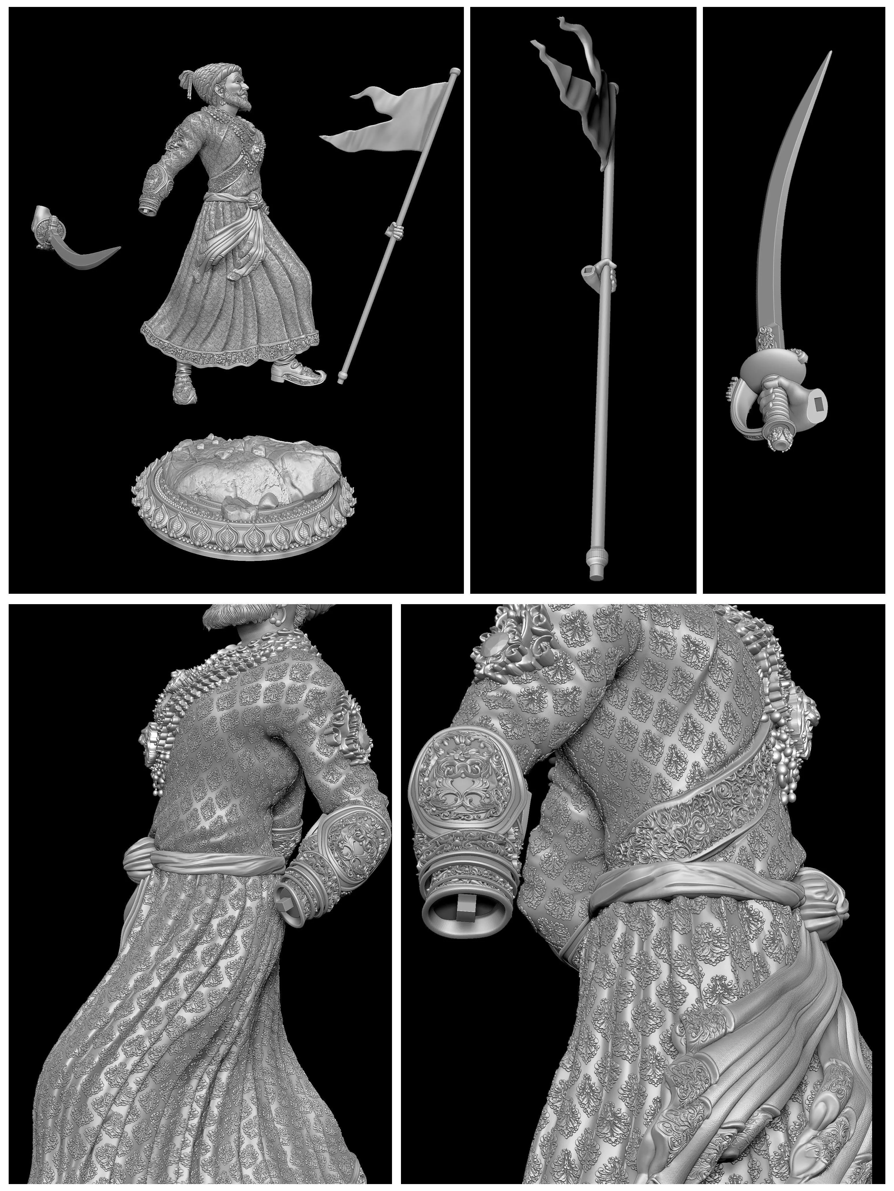 Chhatrapati Shivaji Maharaj 3dPrint 3D print model_24